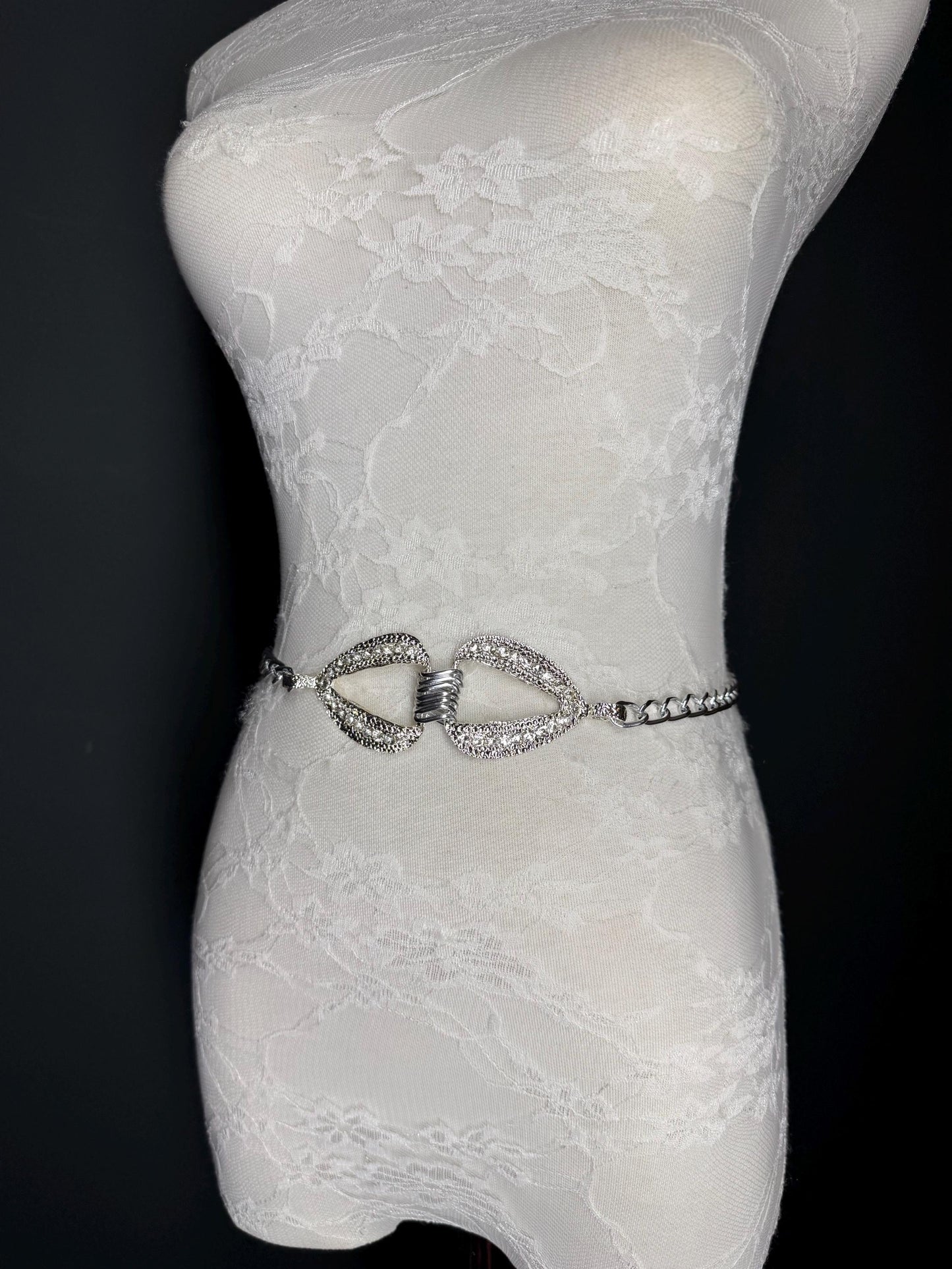 X-long Belt, Rhinestone Ring Belt, Silver Metal Rings Belt, Silver, Chain Belt, Fashion Belt, Belt, Teen Sizes, 18”-60” sizes, FAN Design