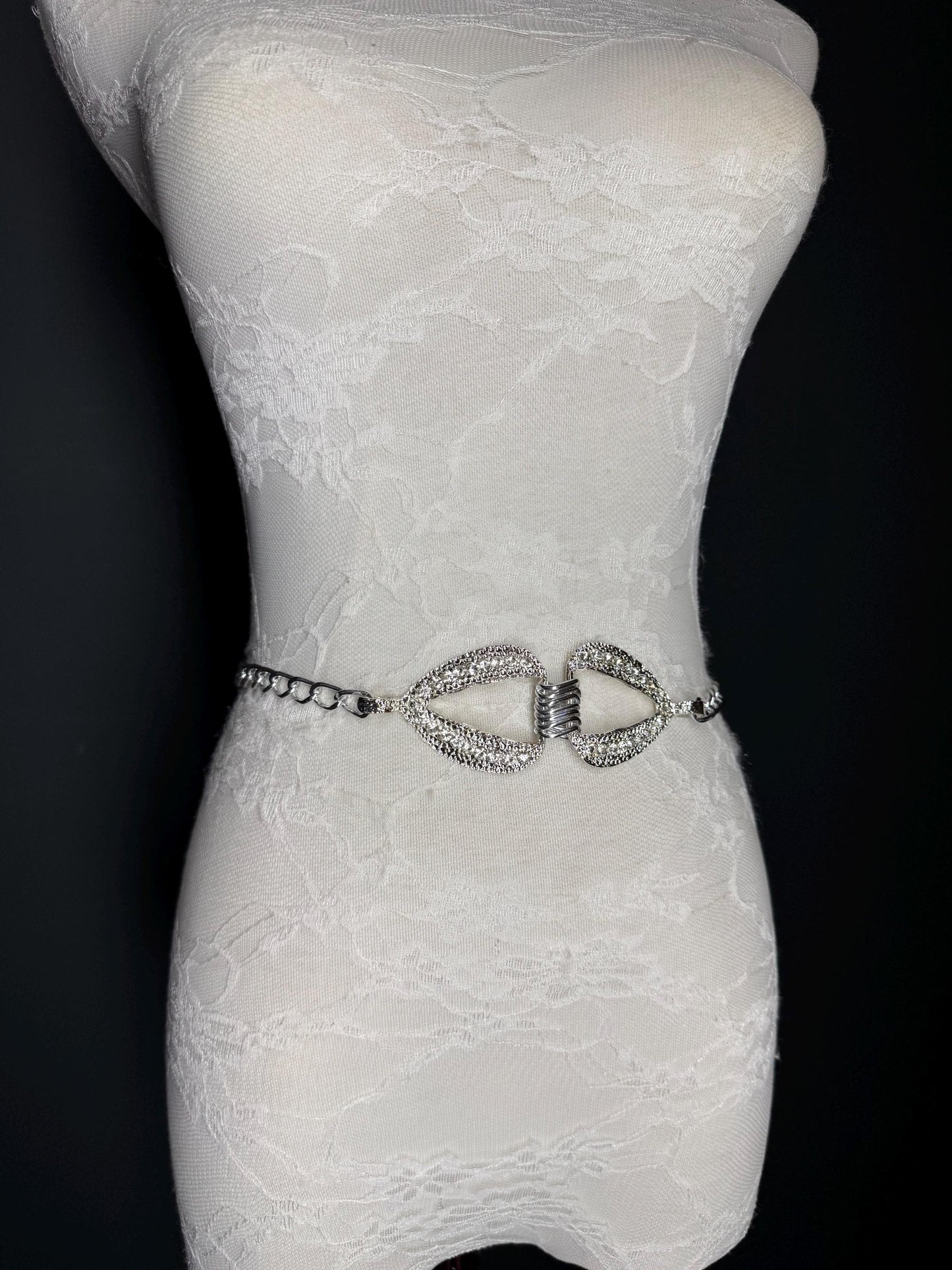 X-long Belt, Rhinestone Ring Belt, Silver Metal Rings Belt, Silver, Chain Belt, Fashion Belt, Belt, Teen Sizes, 18”-60” sizes, FAN Design