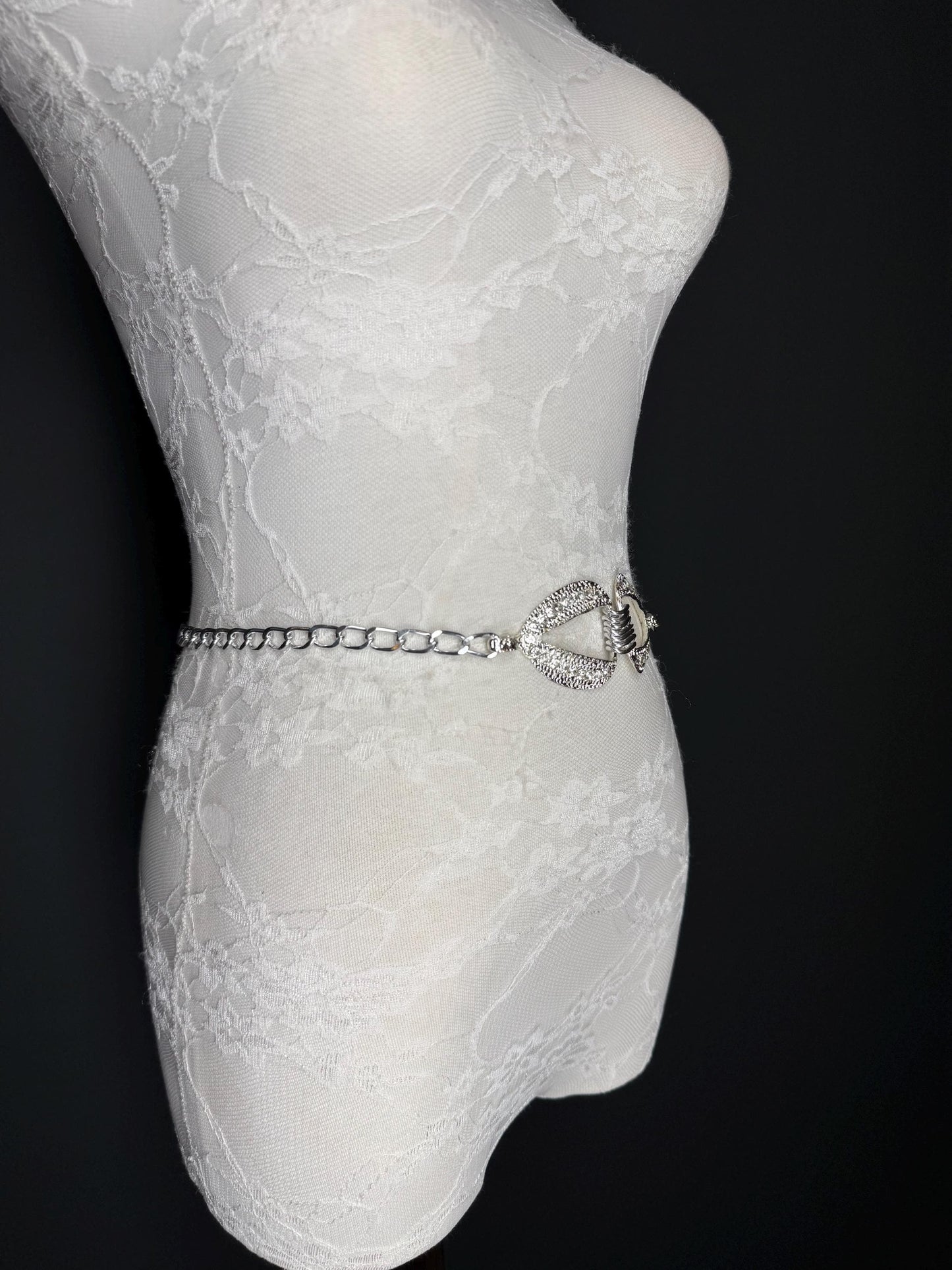 X-long Belt, Rhinestone Ring Belt, Silver Metal Rings Belt, Silver, Chain Belt, Fashion Belt, Belt, Teen Sizes, 18”-60” sizes, FAN Design
