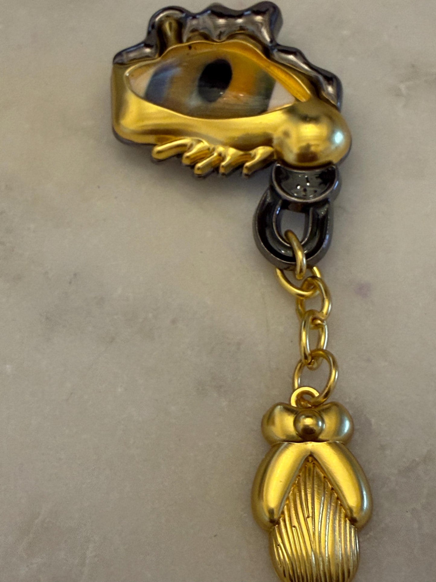 Brooch, Eye Brooch, Pin on Gold, 9.5cm x 4.5cm