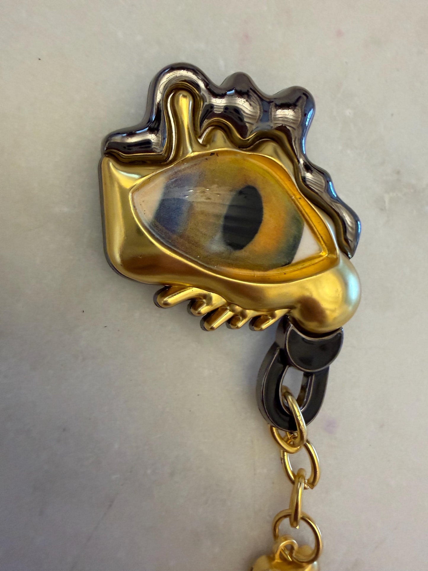 Brooch, Eye Brooch, Pin on Gold, 9.5cm x 4.5cm
