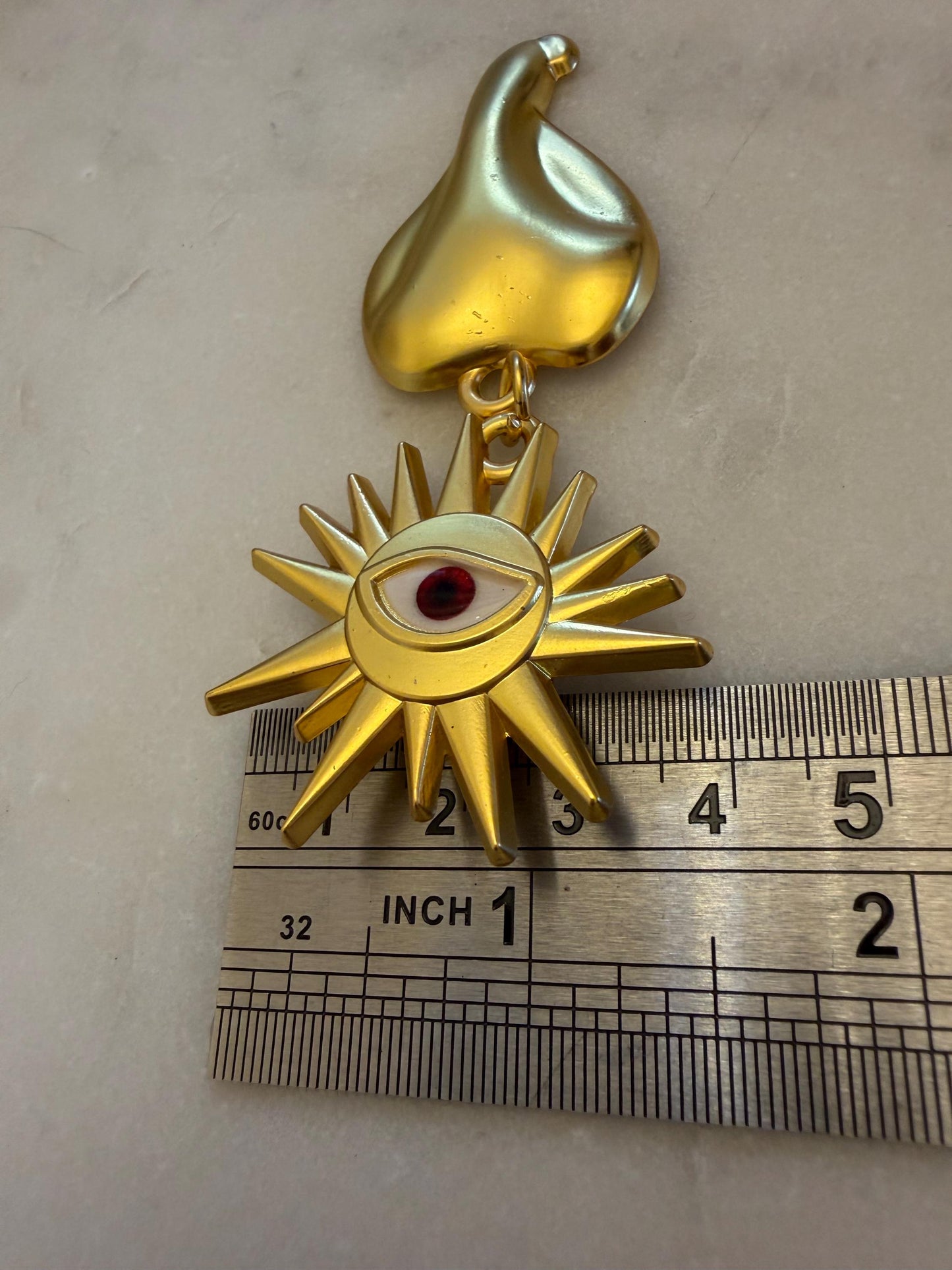 Brooch, Eye Brooch, Pin on Gold, 8.5cm x 4cm