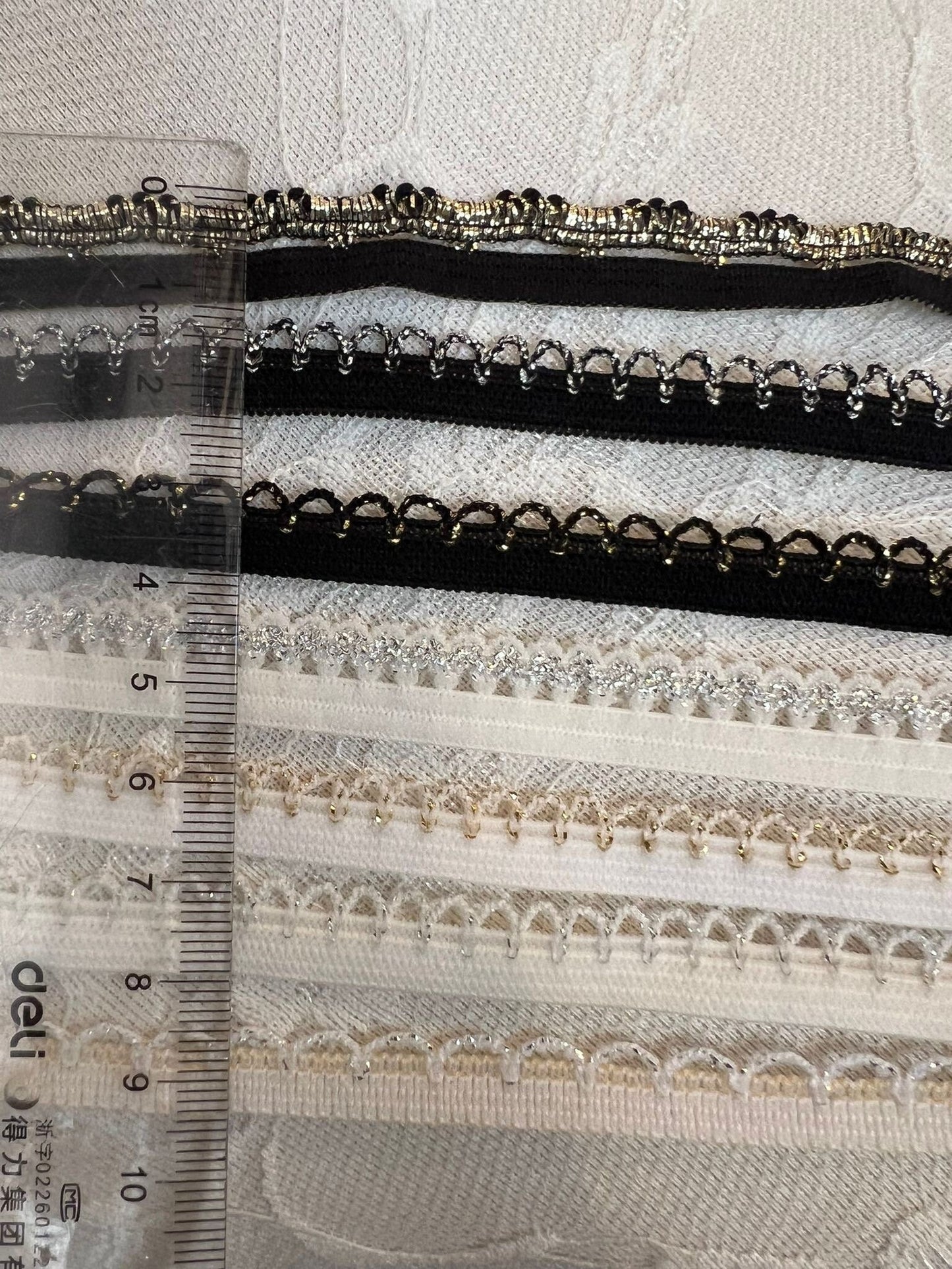 Lurex Picot Edge Elastic Trim, 11mm Scallop Lingerie Band