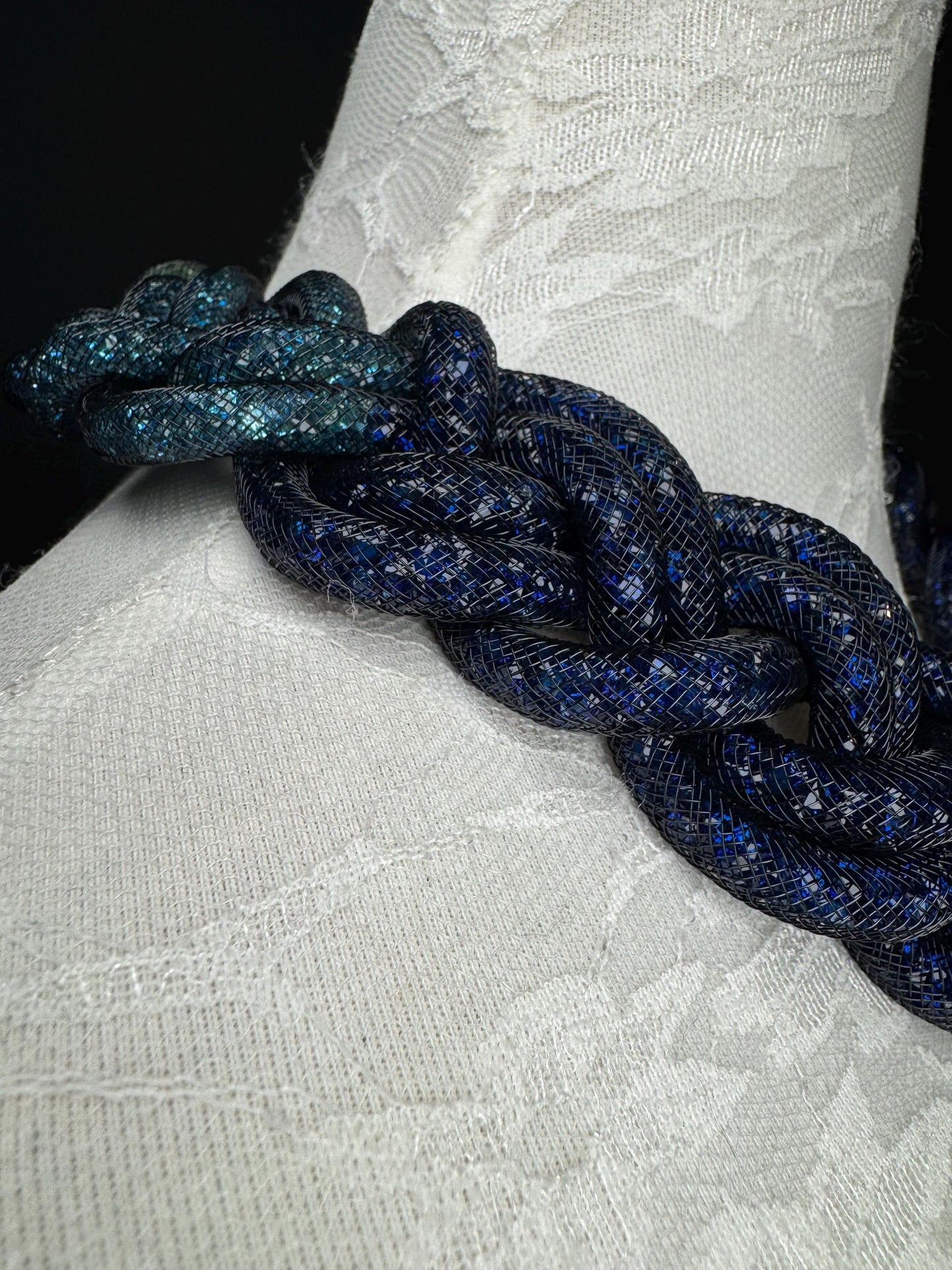 Stunning Elegant Necklace, Fashionable Necklace, Gift, Festival, Holiday, Elegant Necklace, FAN Accessory, Navy, Crystal Beads