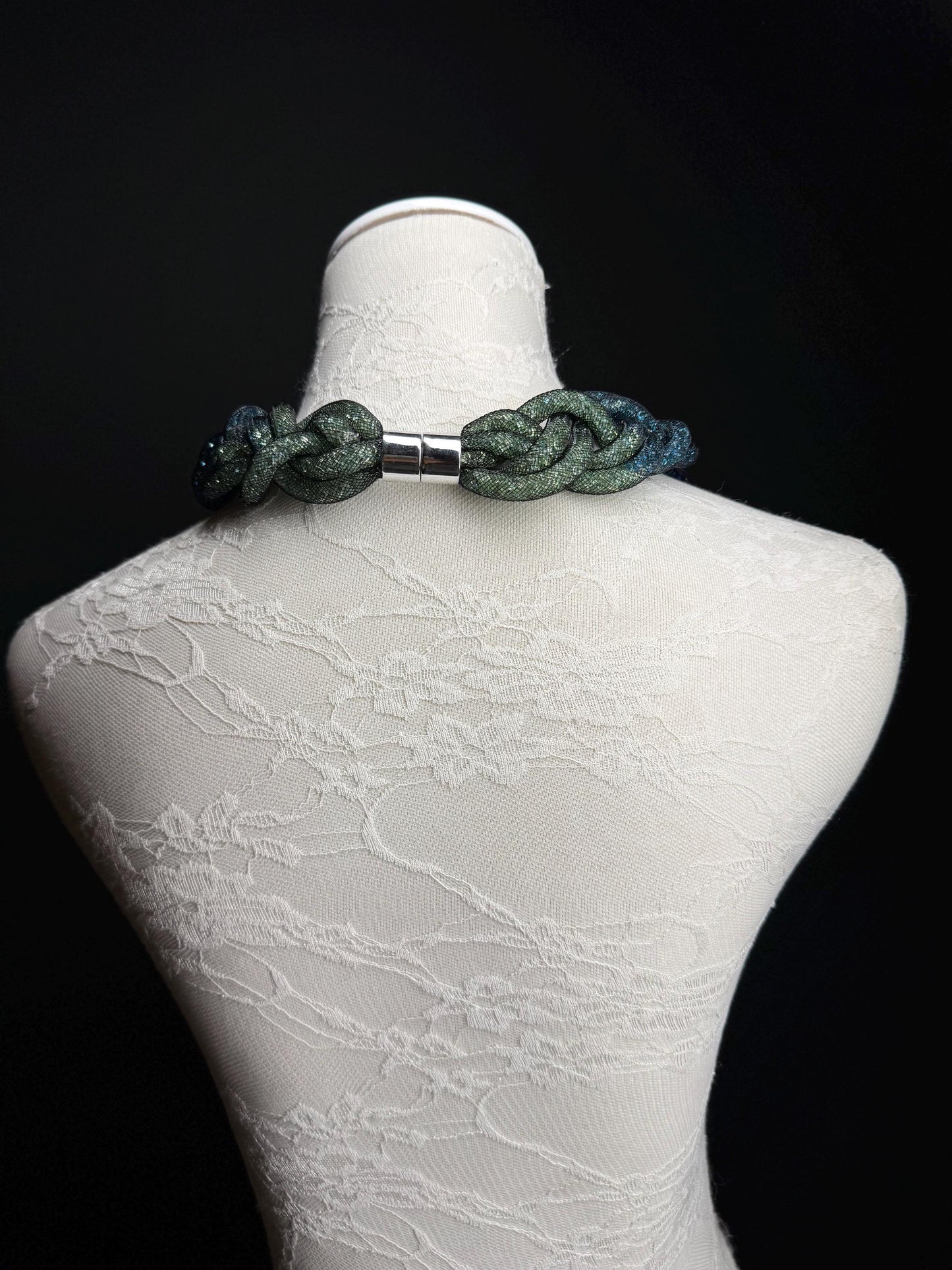 Stunning Elegant Necklace, Fashionable Necklace, Gift, Festival, Holiday, Elegant Necklace, FAN Accessory, Navy, Crystal Beads