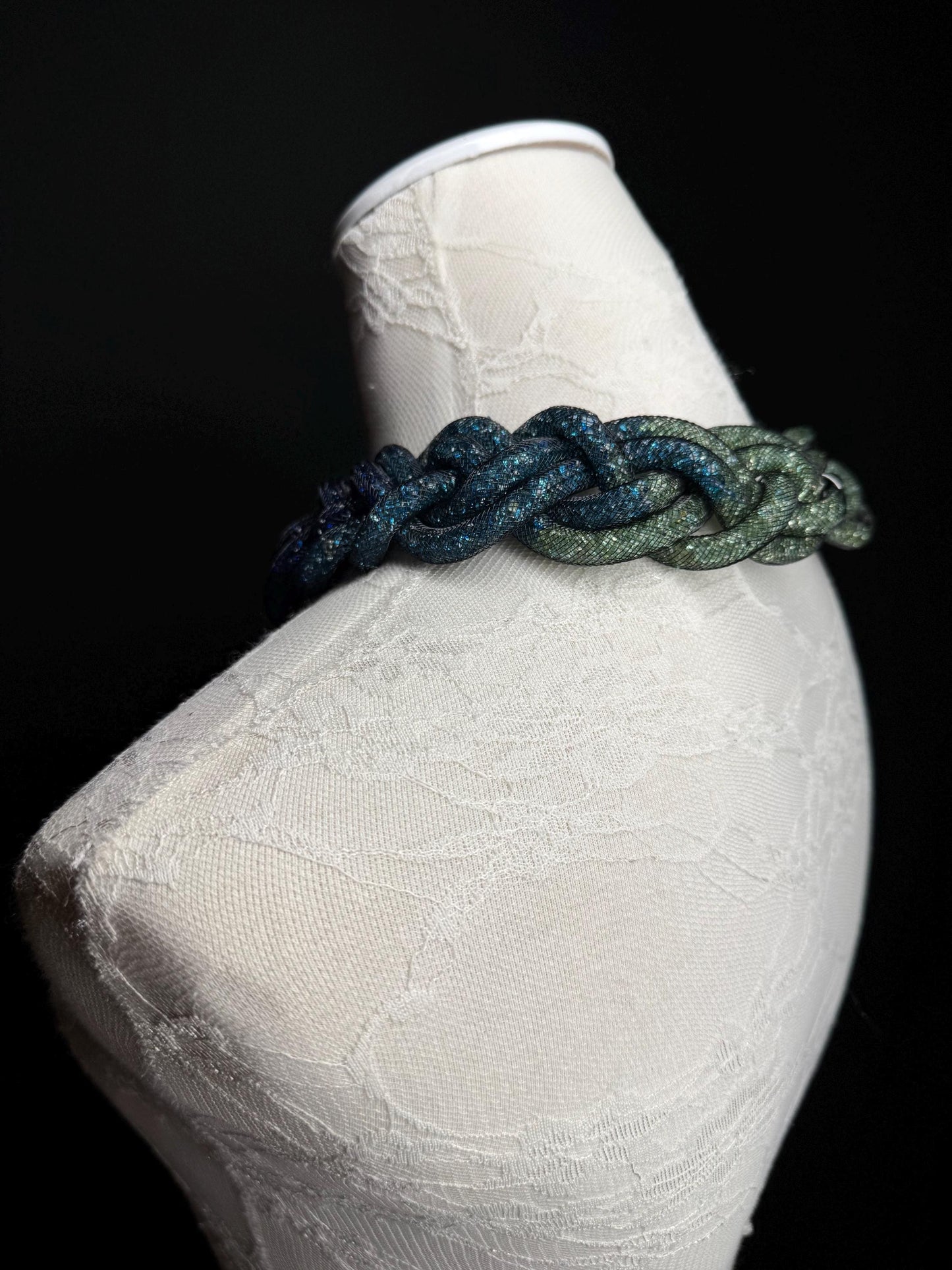 Stunning Elegant Necklace, Fashionable Necklace, Gift, Festival, Holiday, Elegant Necklace, FAN Accessory, Navy, Crystal Beads