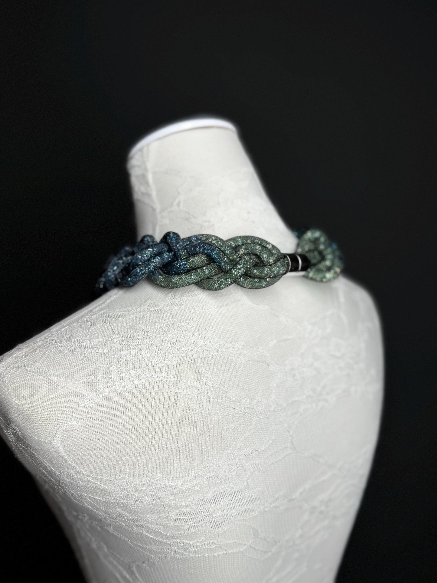Stunning Elegant Necklace, Fashionable Necklace, Gift, Festival, Holiday, Elegant Necklace, FAN Accessory, Navy, Crystal Beads
