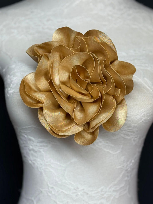 Large Handmade Satin Flower Corsage, Bridal Pin, 8 Inch