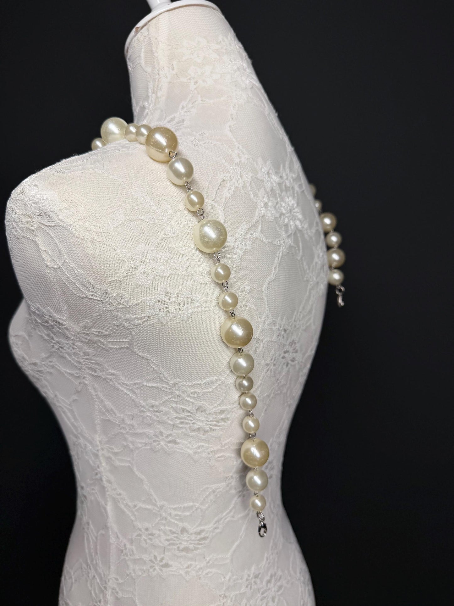 Pearl Strap, Pearl Shoulder Strap, Quality Pearls, 100+ sizes Smooth Pearls, Pearl Bra Straps