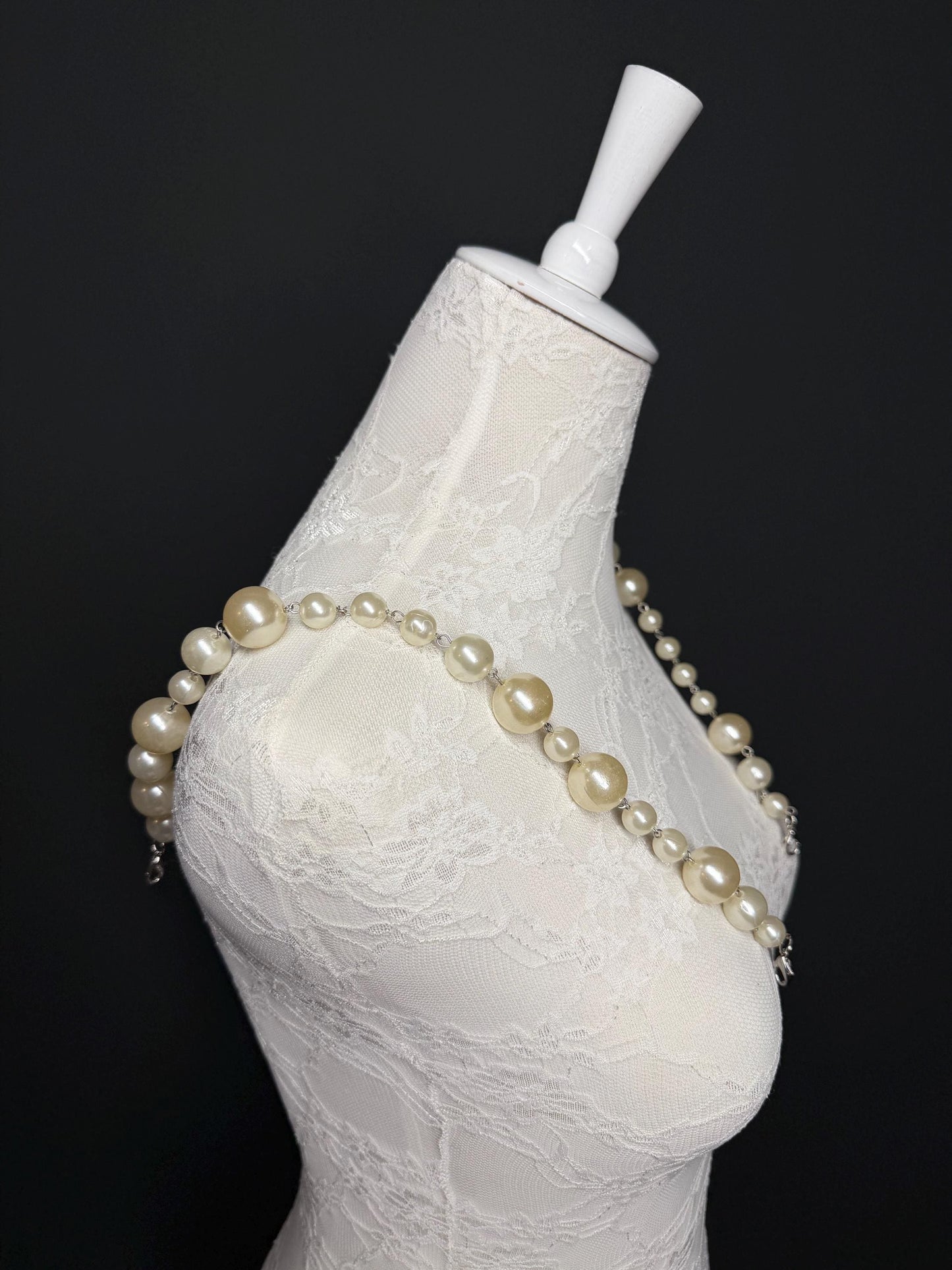 Pearl Strap, Pearl Shoulder Strap, Quality Pearls, 100+ sizes Smooth Pearls, Pearl Bra Straps