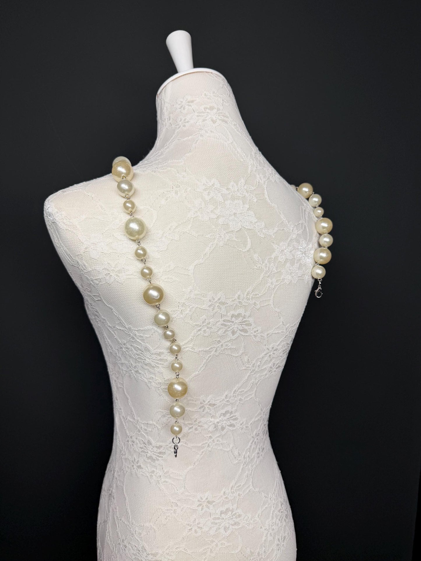 Pearl Strap, Pearl Shoulder Strap, Quality Pearls, 100+ sizes Smooth Pearls, Pearl Bra Straps