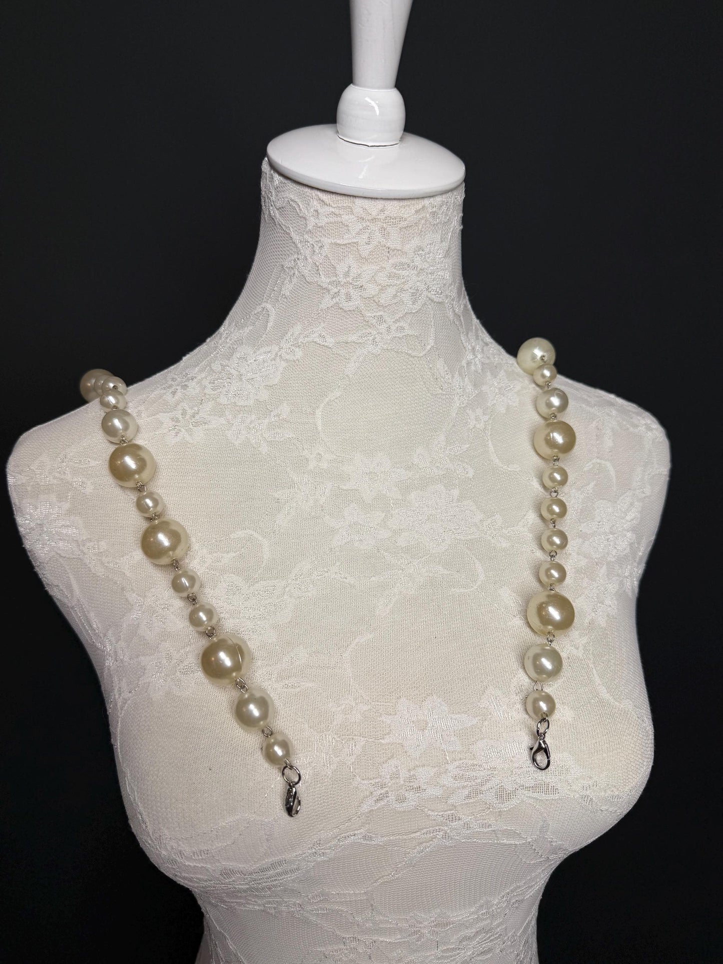 Pearl Strap, Pearl Shoulder Strap, Quality Pearls, 100+ sizes Smooth Pearls, Pearl Bra Straps