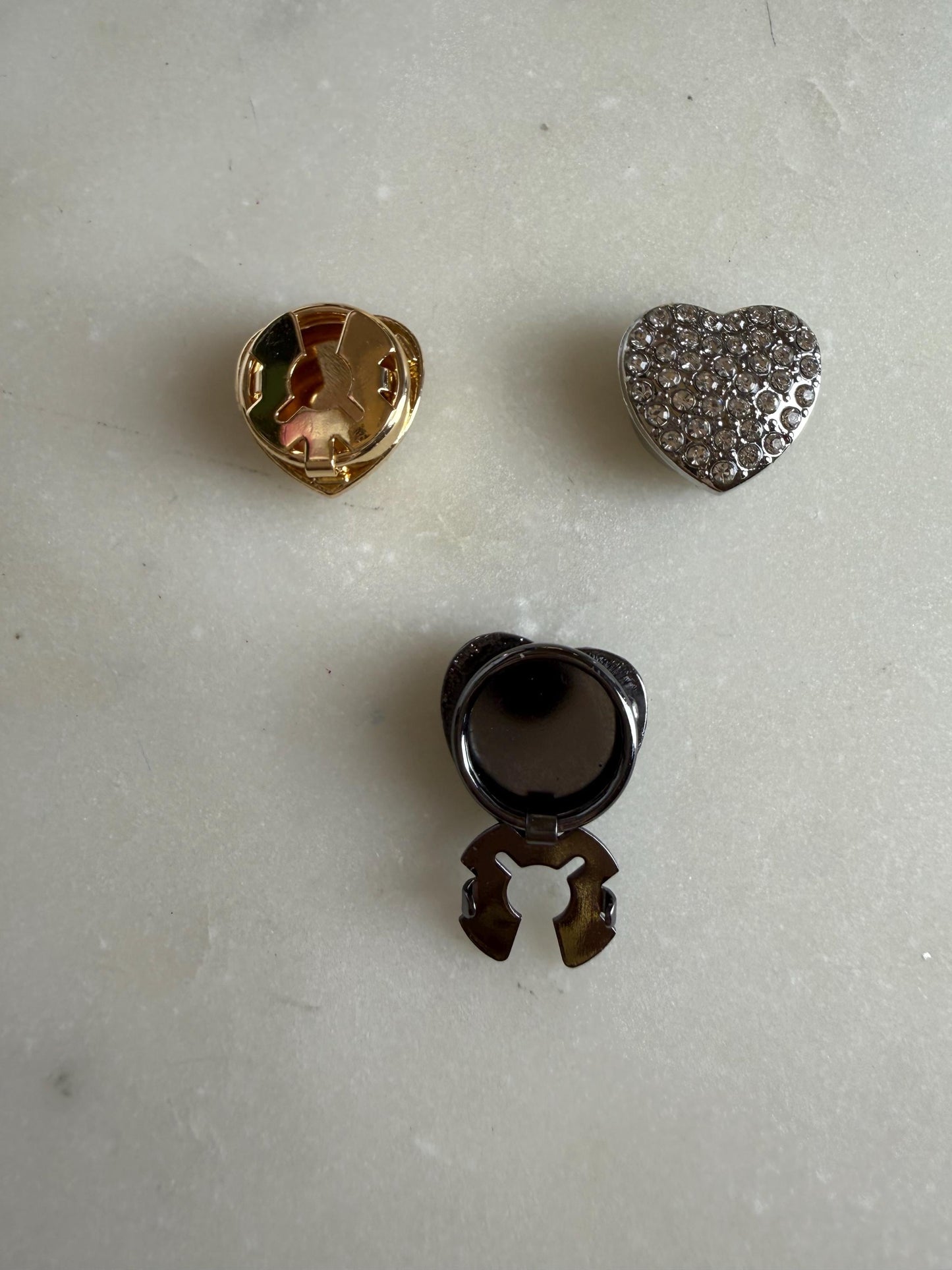 Heart Jewel Button Covers for Shirts (Fits up to 18L), Bridal & Wedding Shirt Accessories