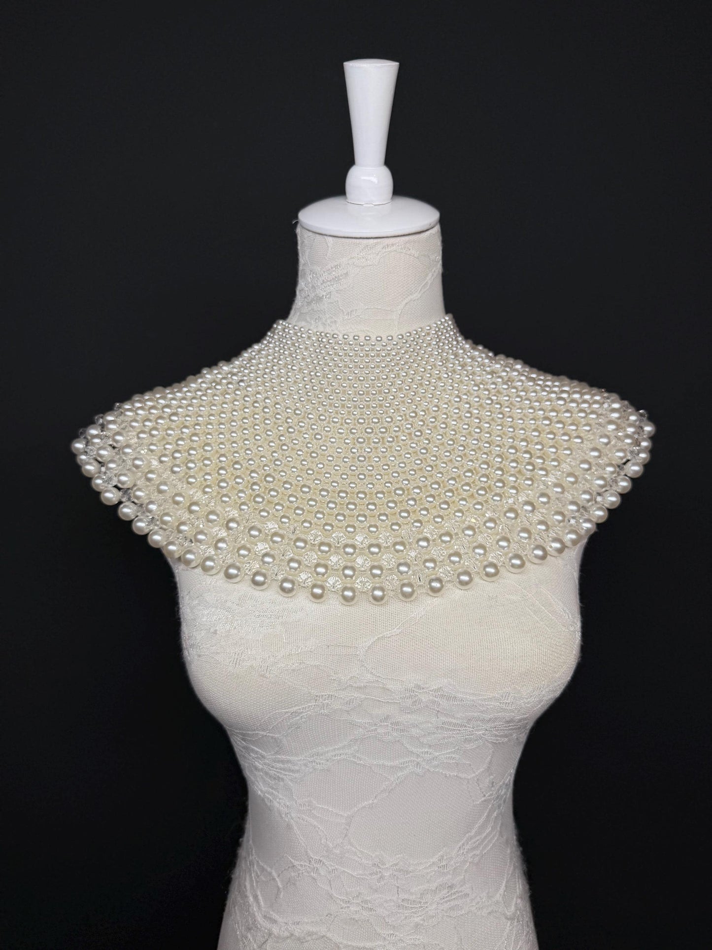 Vintage Style Pearl Shoulder Necklace, Elegant Statement Jewelry