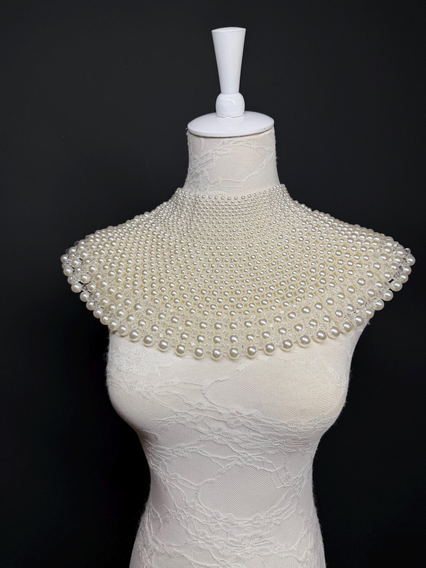 Vintage Style Pearl Shoulder Necklace, Elegant Statement Jewelry