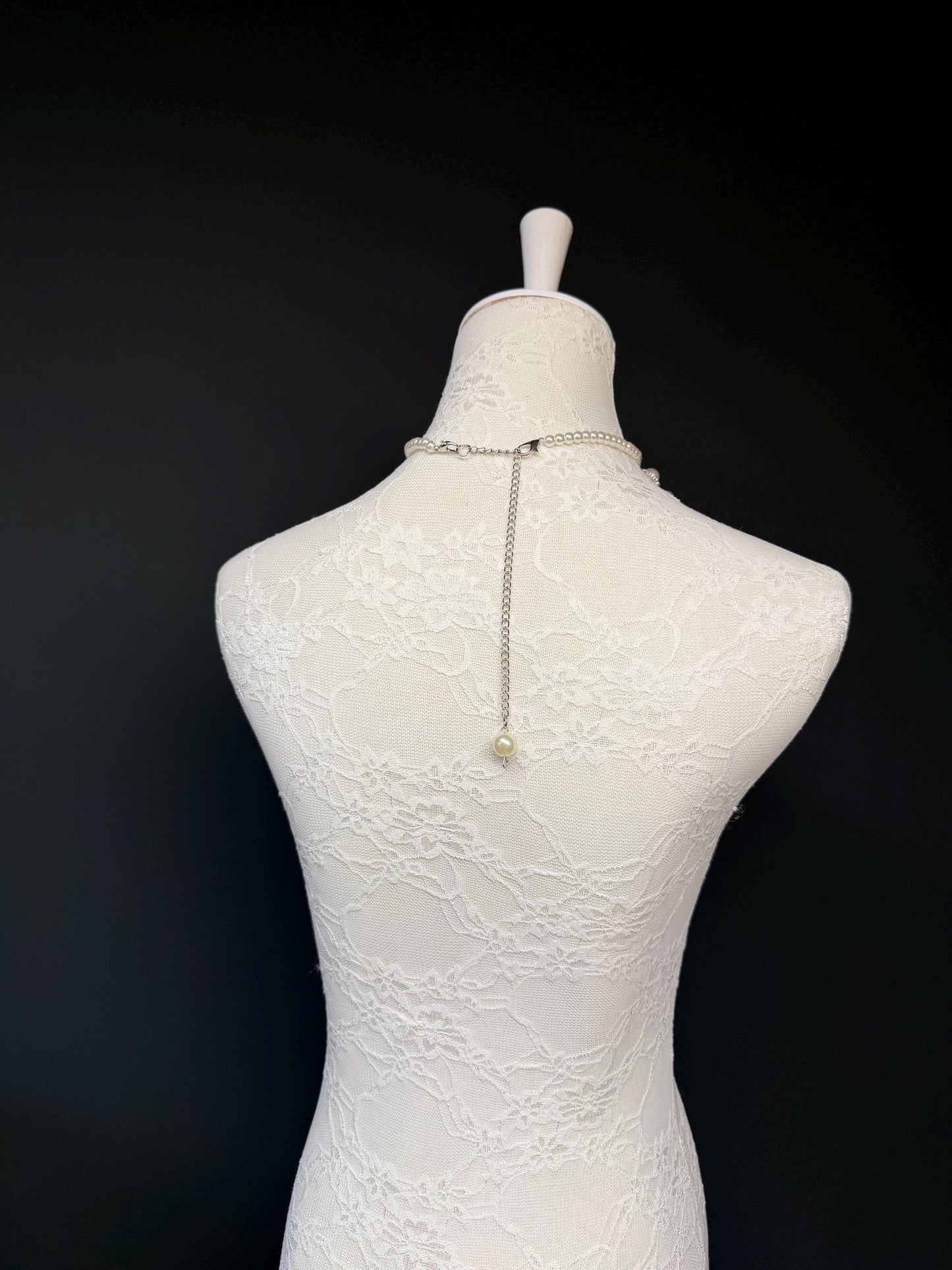 Pearl Jewel Necklace, Handmade Elegant Bridal Necklace, Diamante, Jewels, Silver