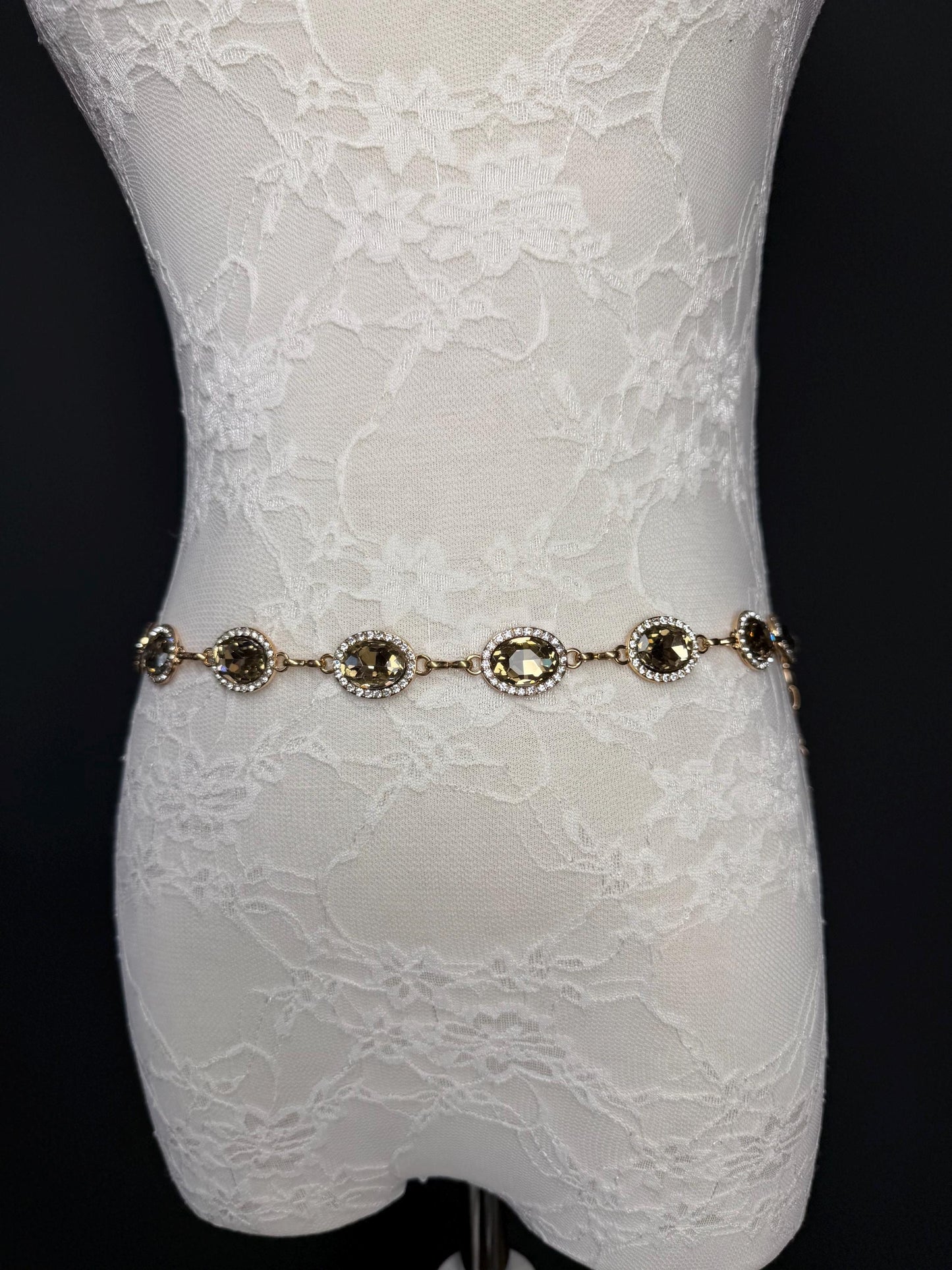 X-Long Belt, Jewel Rhinestone Belt, Chain Belt, Vintage Style Belt, Diamante Belt, Fashion Belt, Gift, Quality Belt, Elegant, Swimwear Belt