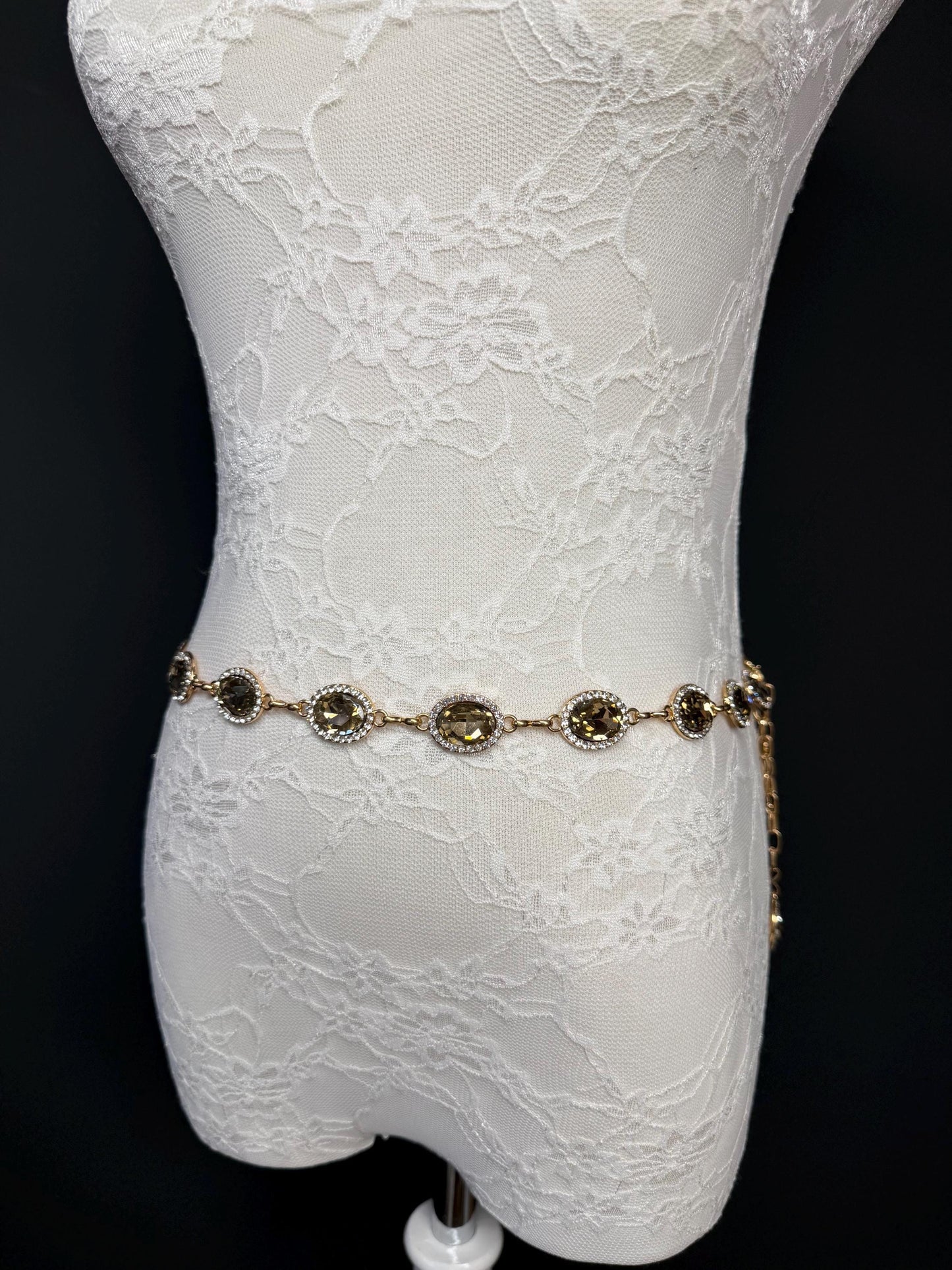 X-Long Belt, Jewel Rhinestone Belt, Chain Belt, Vintage Style Belt, Diamante Belt, Fashion Belt, Gift, Quality Belt, Elegant, Swimwear Belt