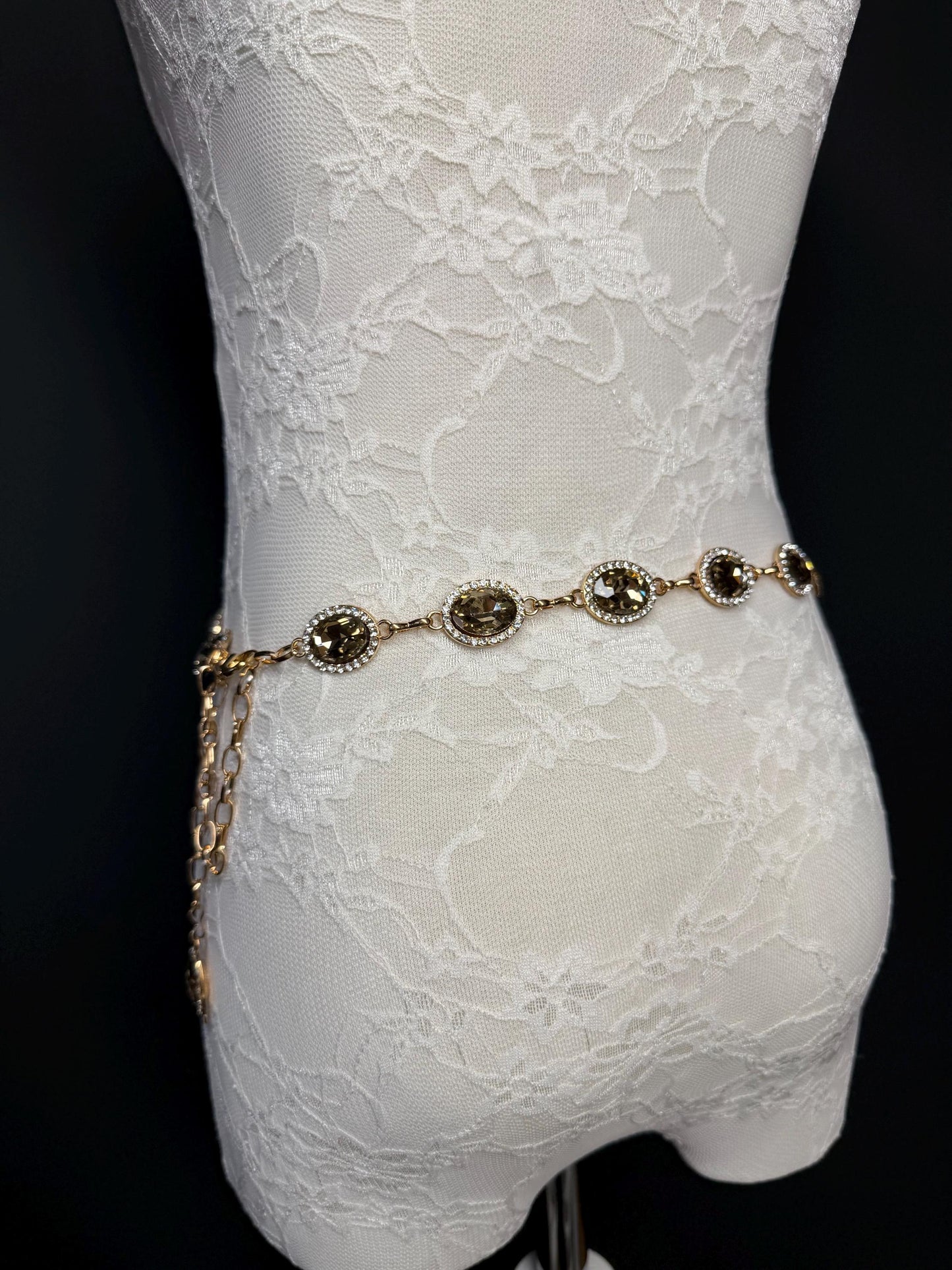 X-Long Belt, Jewel Rhinestone Belt, Chain Belt, Vintage Style Belt, Diamante Belt, Fashion Belt, Gift, Quality Belt, Elegant, Swimwear Belt