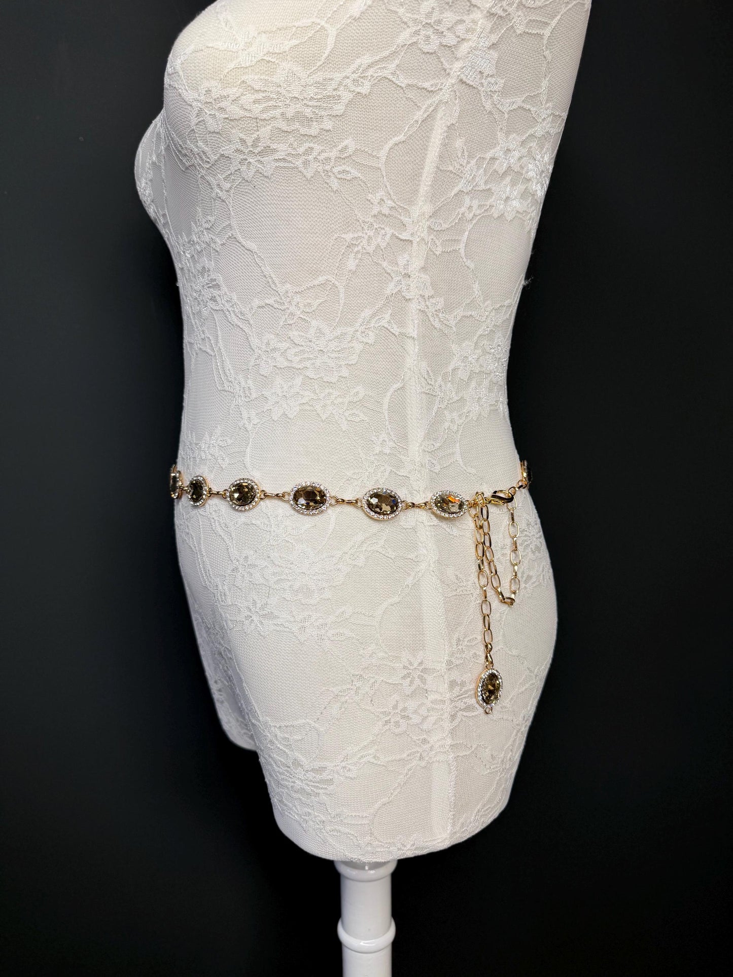 X-Long Belt, Jewel Rhinestone Belt, Chain Belt, Vintage Style Belt, Diamante Belt, Fashion Belt, Gift, Quality Belt, Elegant, Swimwear Belt