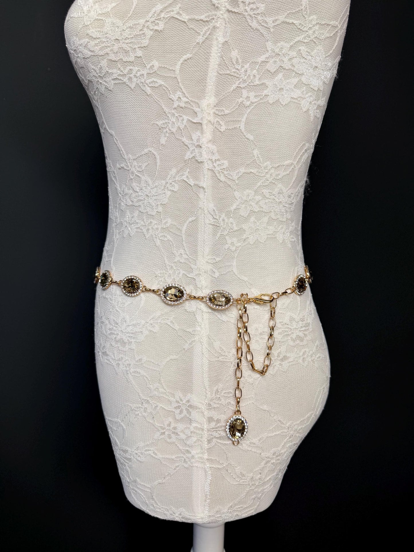 X-Long Belt, Jewel Rhinestone Belt, Chain Belt, Vintage Style Belt, Diamante Belt, Fashion Belt, Gift, Quality Belt, Elegant, Swimwear Belt