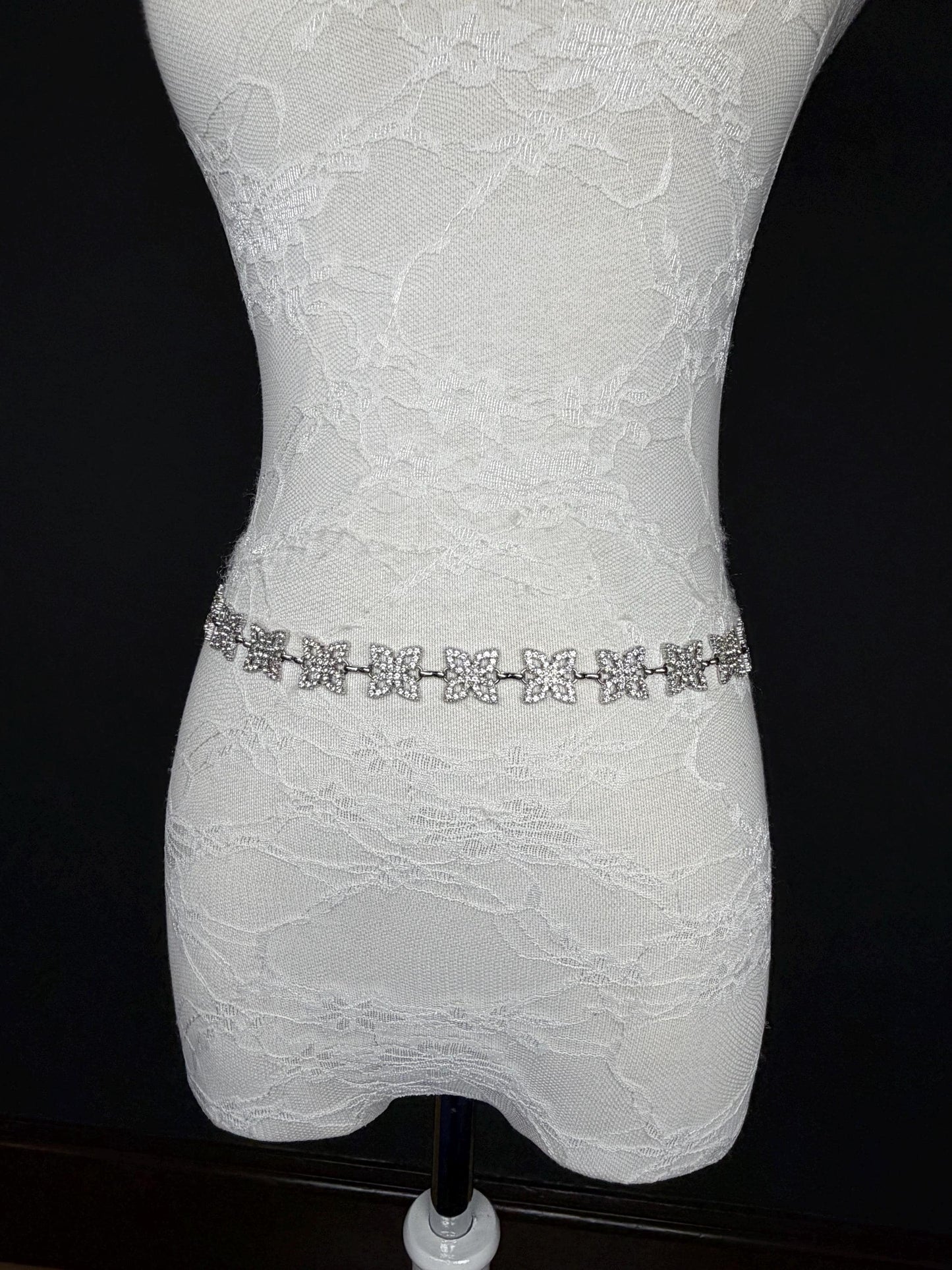 X-long Belt, Silver Rhinestone Belt, Bridal, Fashion, Swimwear, Belt, Silver, Gold, Plus Sizes, Teen Sizes, Handmade, 18”-60”, Weddings
