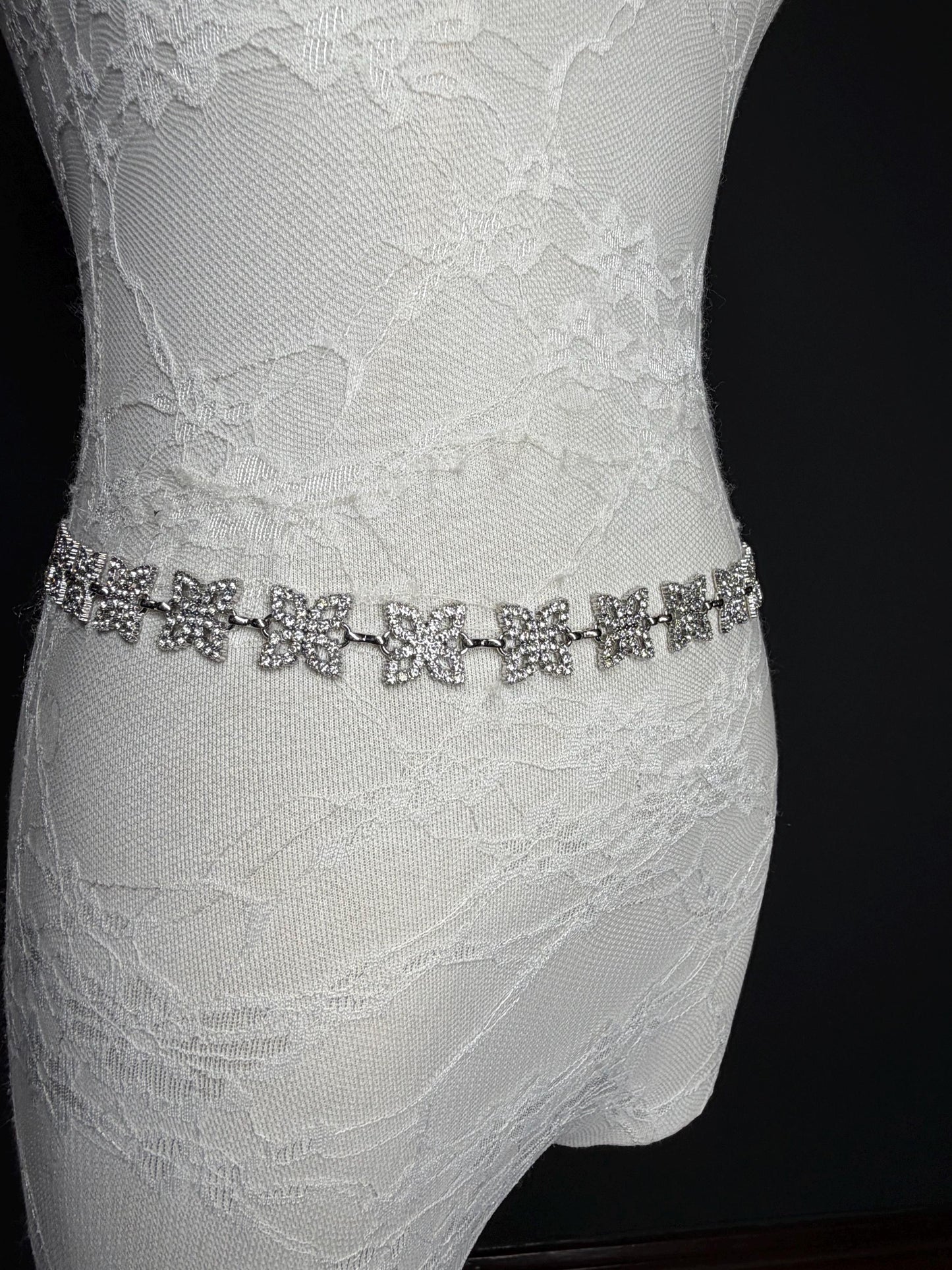 X-long Belt, Silver Rhinestone Belt, Bridal, Fashion, Swimwear, Belt, Silver, Gold, Plus Sizes, Teen Sizes, Handmade, 18”-60”, Weddings