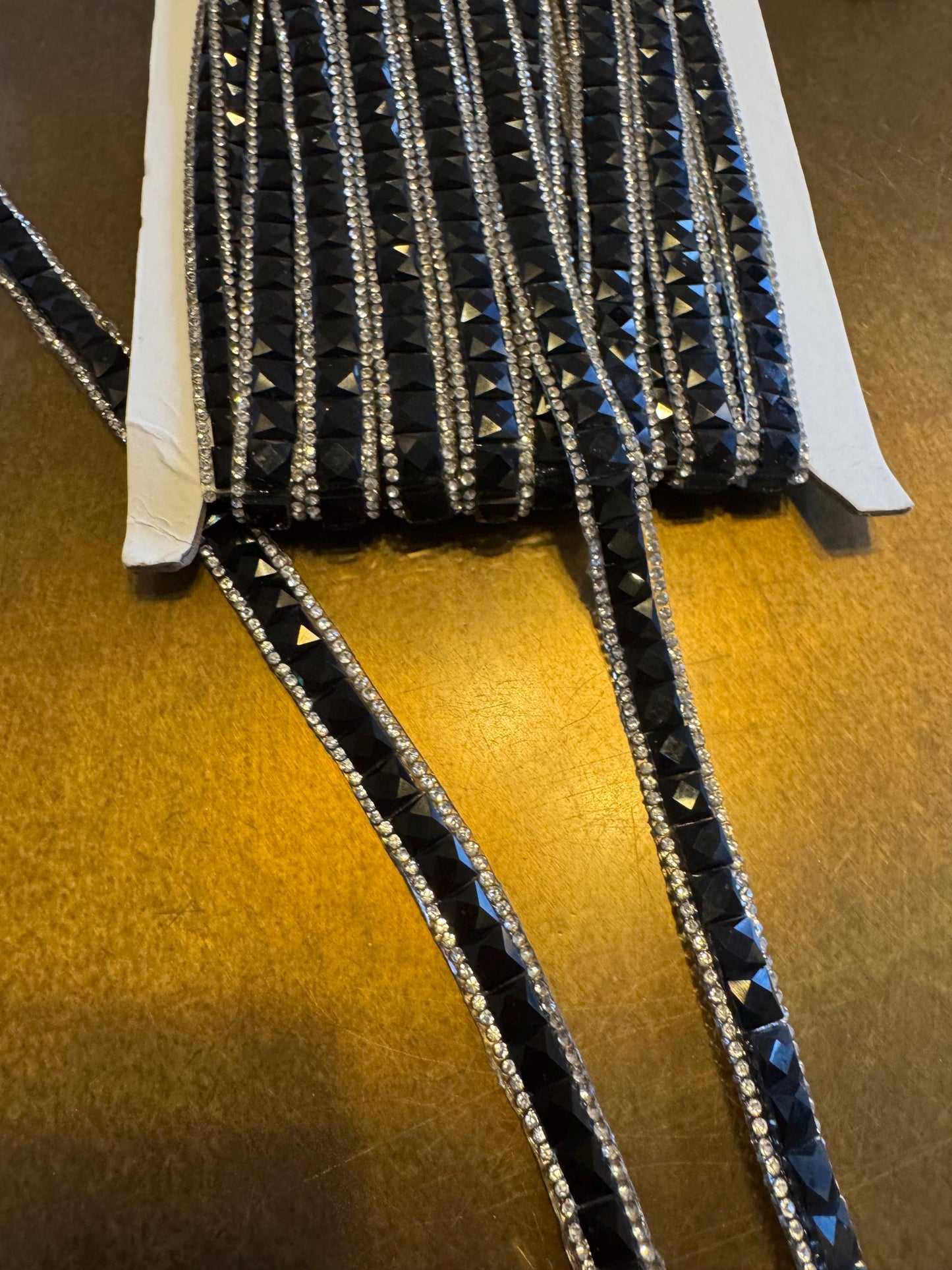 Diamanté Rhinestone Jewel Tape with Glue, Hot Fix Rhinestones with Glue, Easy Iron on Rhinestones, 12mm Wide