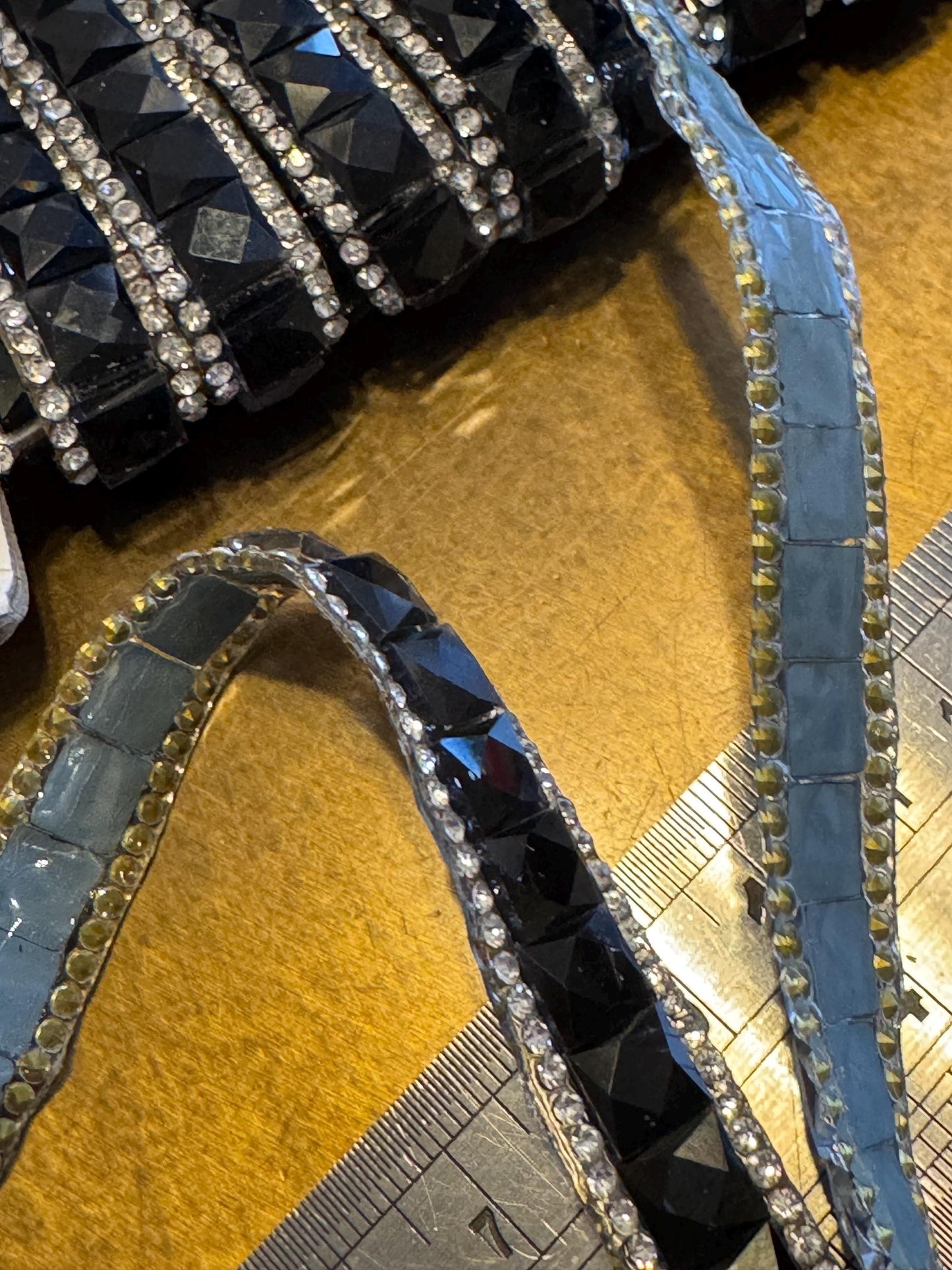 Diamanté Rhinestone Jewel Tape with Glue, Hot Fix Rhinestones with Glue, Easy Iron on Rhinestones, 12mm Wide