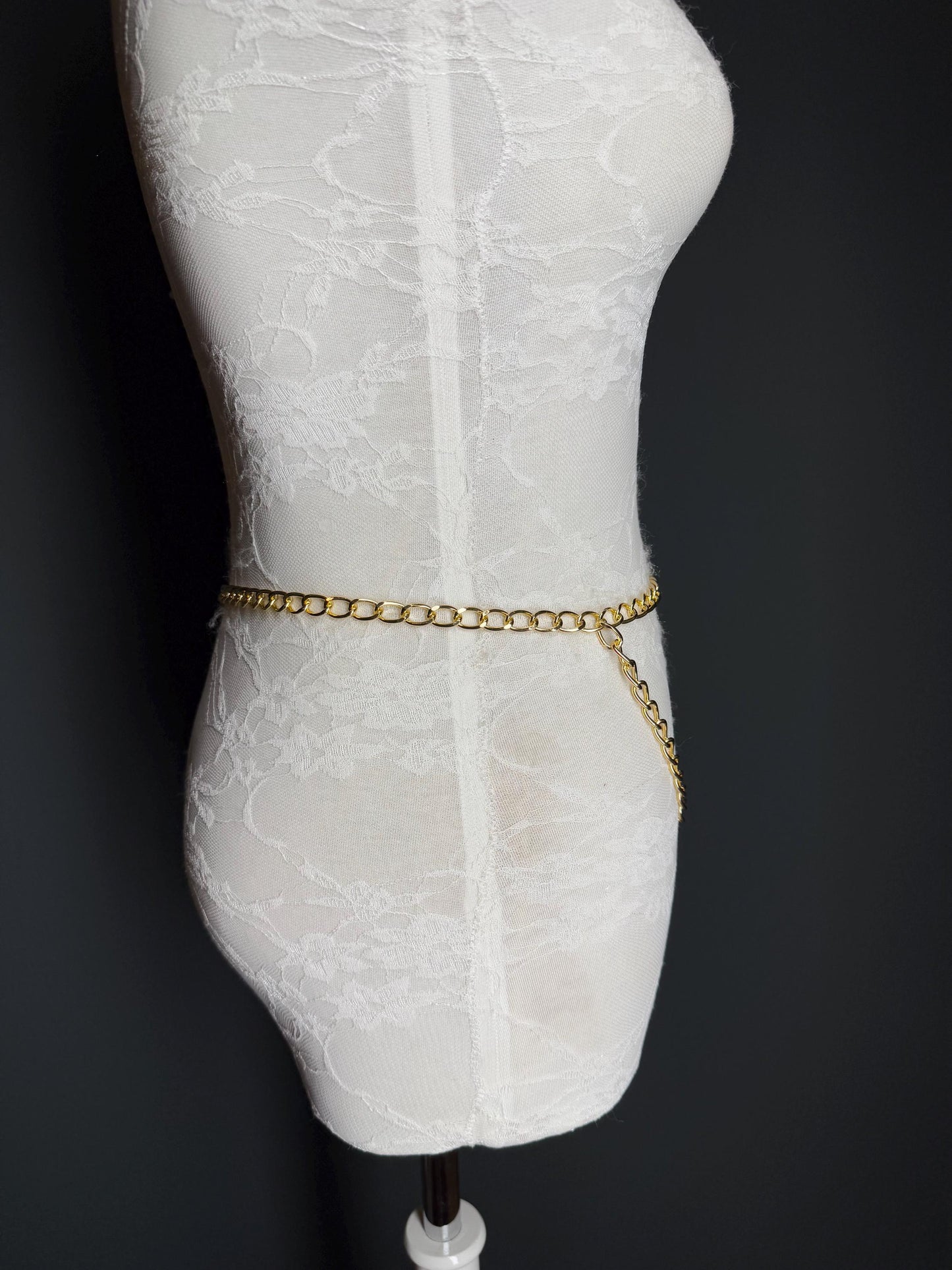 X-long Ring Belt, Metal Chain Belt, Teen Sizes, Size 18”-60”, Fan Design, Fan Collection, Gold, Metal belt, Fashion Accessory