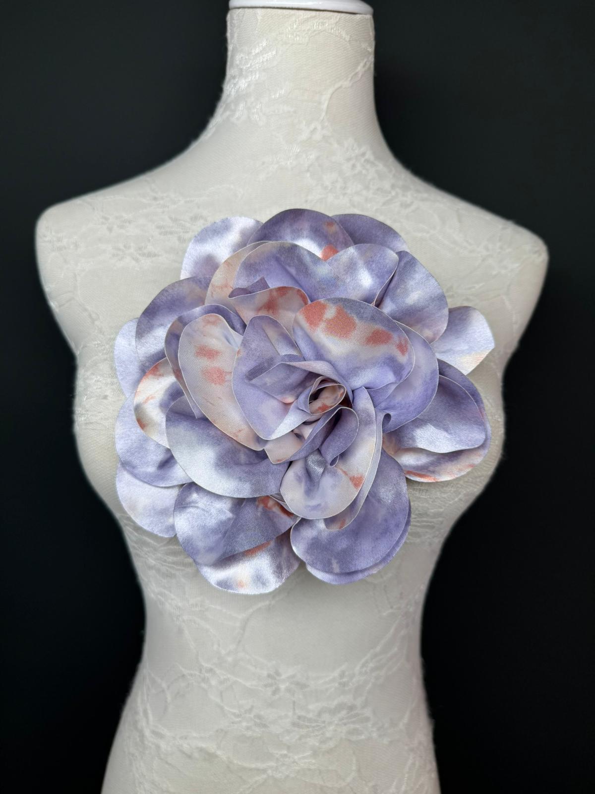 Large Satin Corsage Flower, Handmade 3D Floral Pin, 8", 20cm, 17 Colours