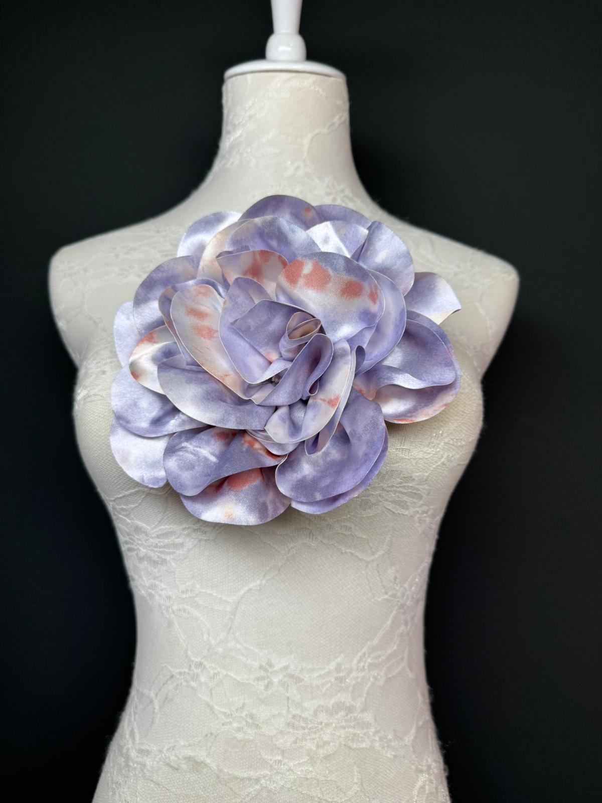 Large Satin Corsage Flower, Handmade 3D Floral Pin, 8", 20cm, 17 Colours