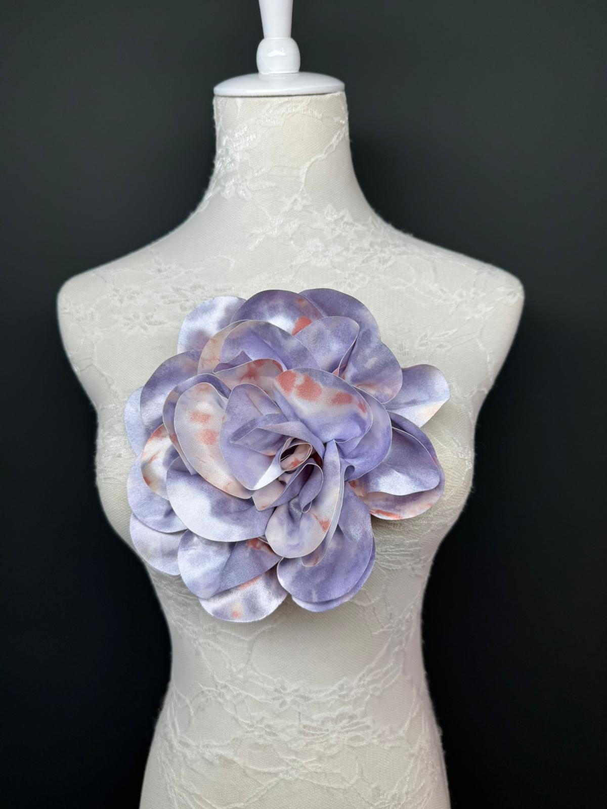 Large Satin Corsage Flower, Handmade 3D Floral Pin, 8", 20cm, 17 Colours