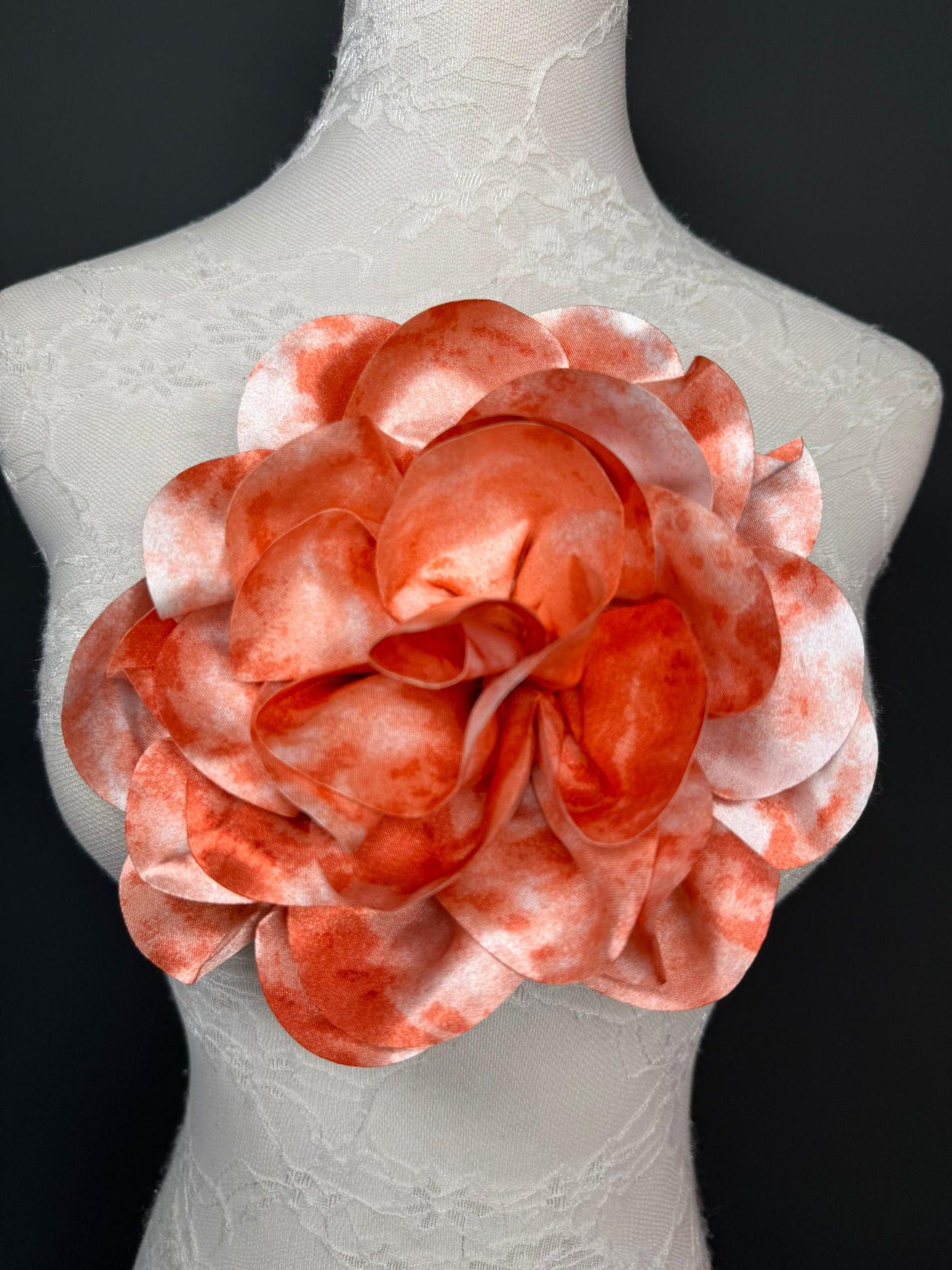 Large 3D Corsage Flower, Luxurious Satin Fabric, 17 Colours, 20cm, 8” Wide, Pin on, Bridal, Dress, Hair, Wedding, Race Day, Mixed colours