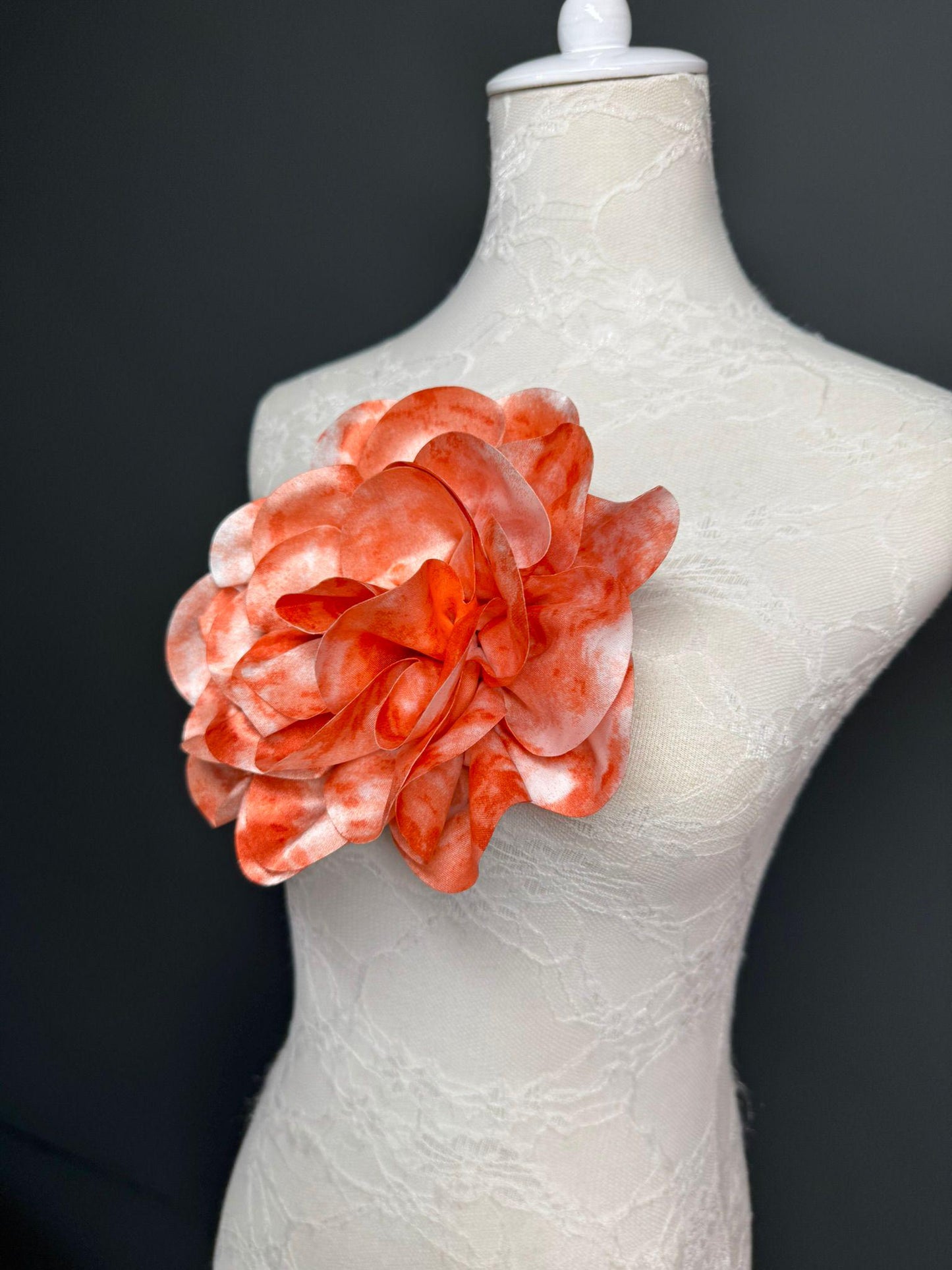 Large 3D Corsage Flower, Luxurious Satin Fabric, 17 Colours, 20cm, 8” Wide, Pin on, Bridal, Dress, Hair, Wedding, Race Day, Mixed colours