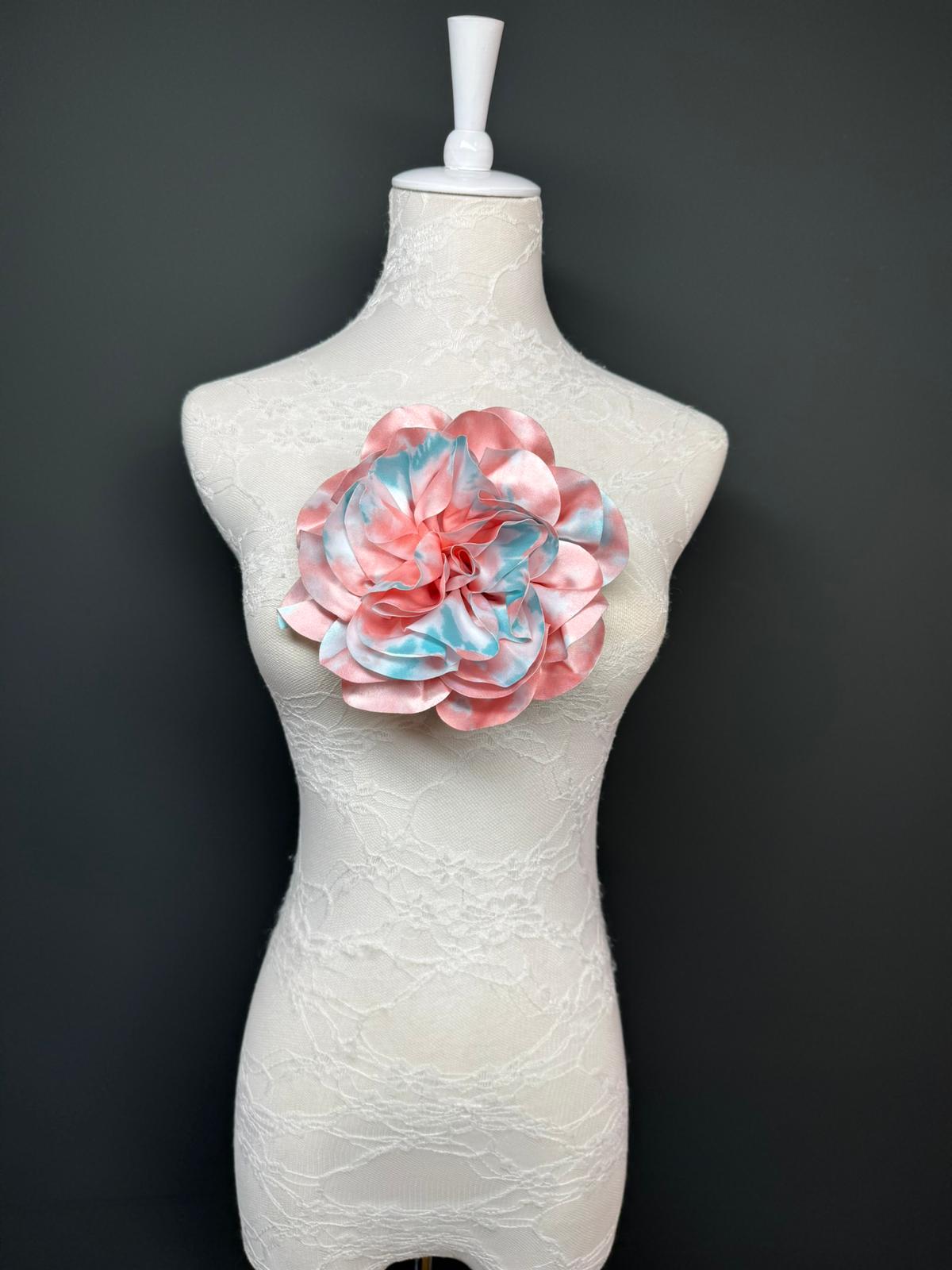 Large Satin Corsage Flower, Handmade 3D Floral Pin, 8", 20cm, 17 Colours
