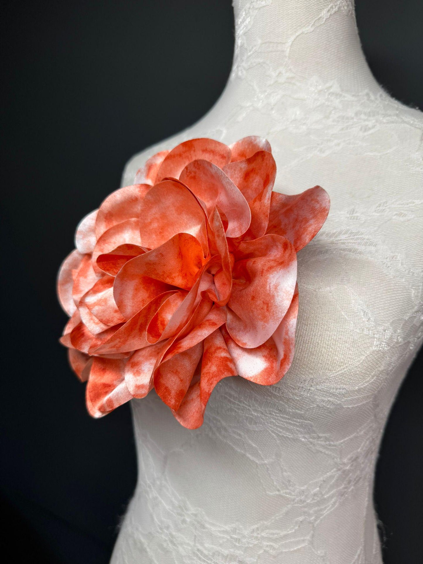 Large 3D Corsage Flower, Luxurious Satin Fabric, 17 Colours, 20cm, 8” Wide, Pin on, Bridal, Dress, Hair, Wedding, Race Day, Mixed colours