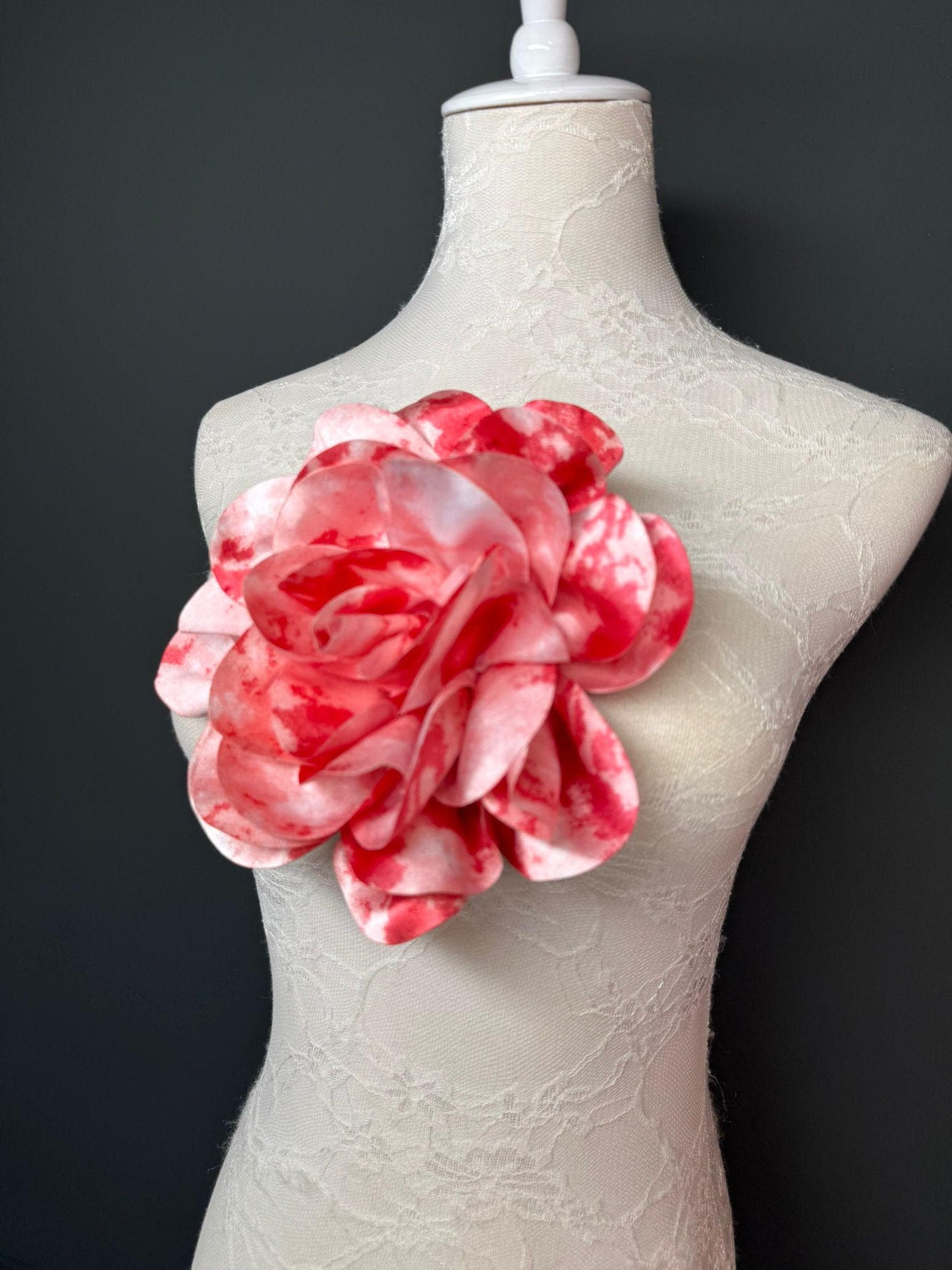 Large 3D Corsage Flower, Luxurious Satin Fabric, 17 Colours, 20cm, 8” Wide, Pin on, Bridal, Dress, Hair, Wedding, Race Day, Mixed colours