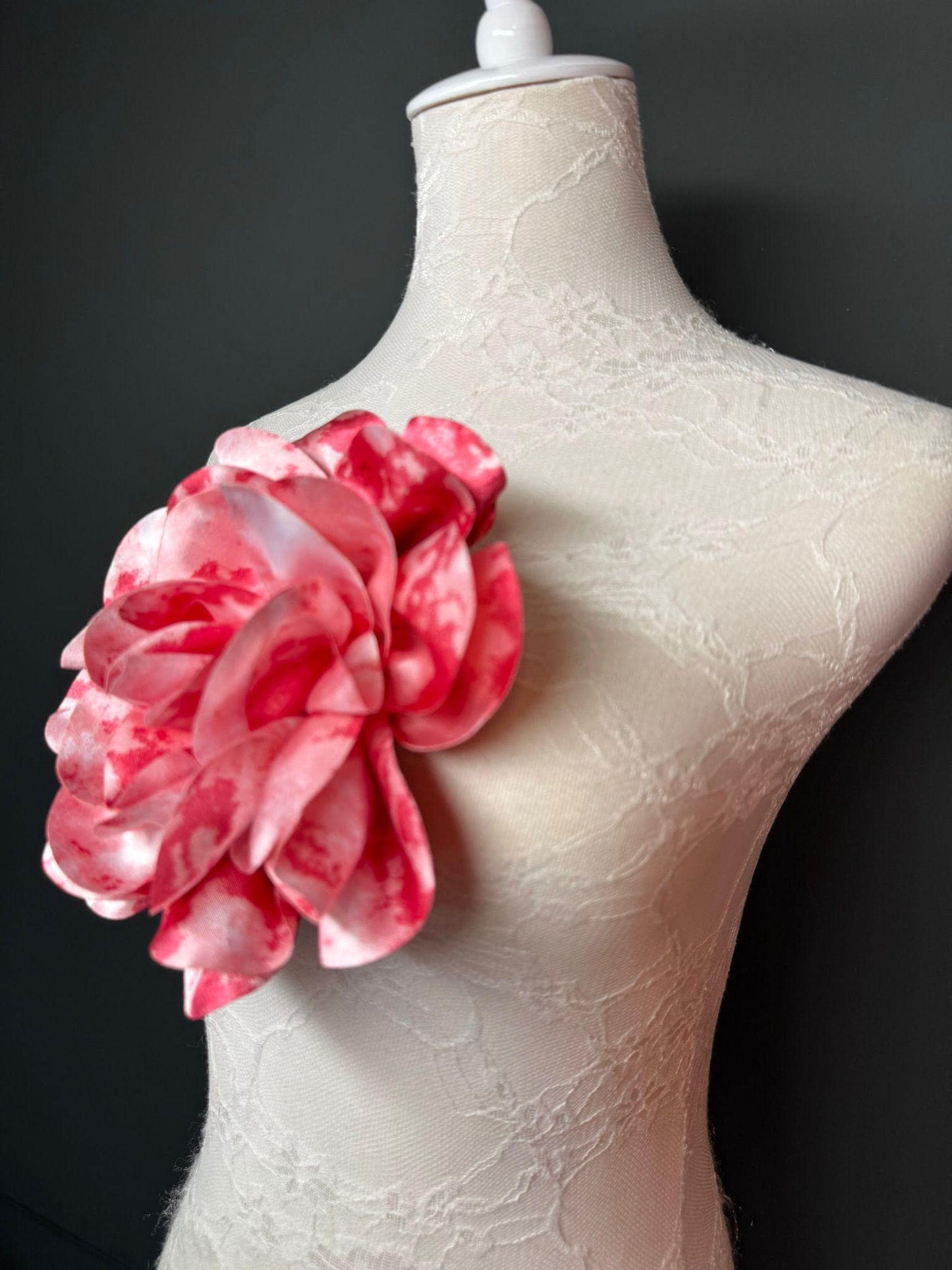 Large 3D Corsage Flower, Luxurious Satin Fabric, 17 Colours, 20cm, 8” Wide, Pin on, Bridal, Dress, Hair, Wedding, Race Day, Mixed colours