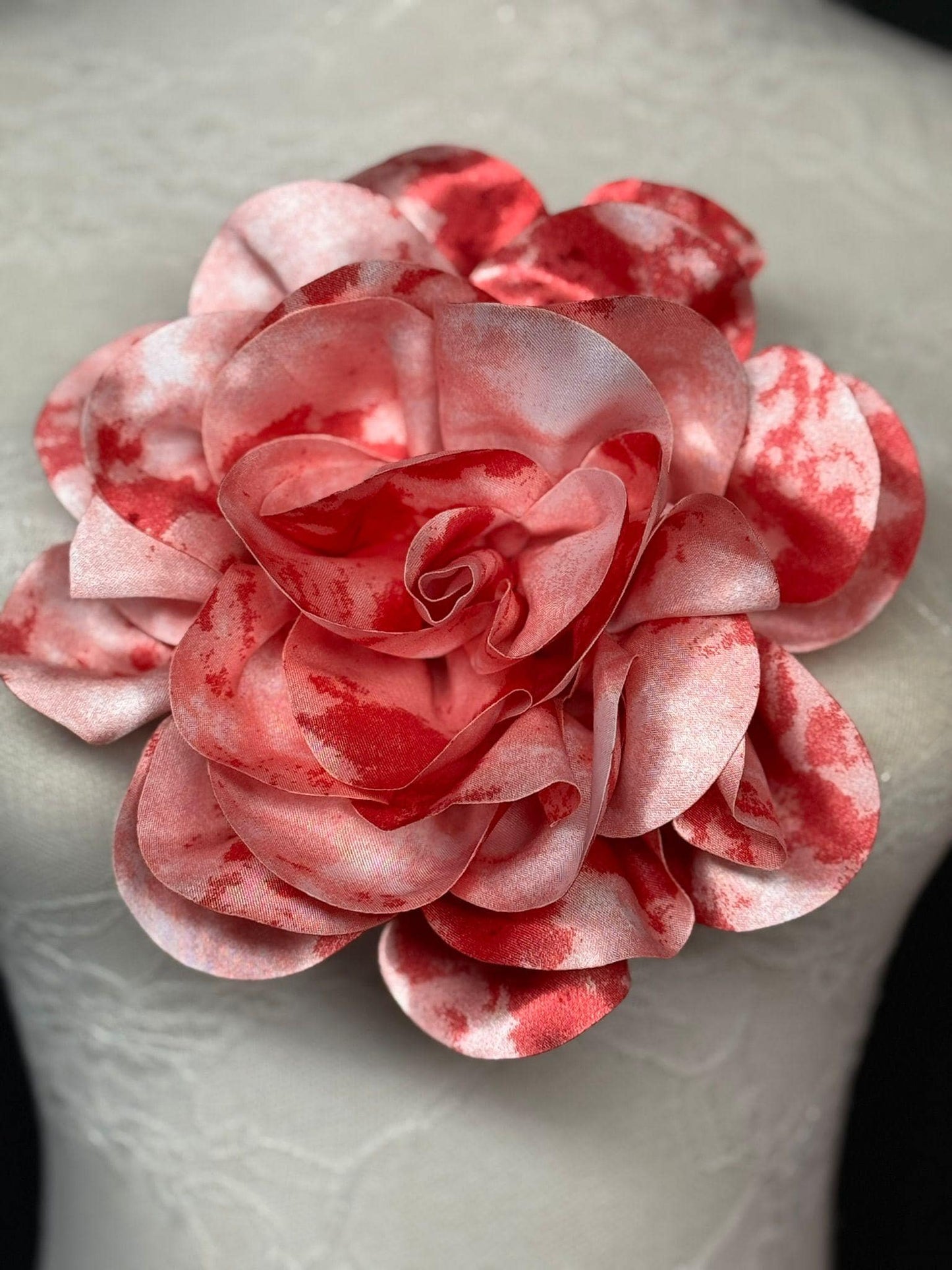 Large 3D Corsage Flower, Luxurious Satin Fabric, 17 Colours, 20cm, 8” Wide, Pin on, Bridal, Dress, Hair, Wedding, Race Day, Mixed colours