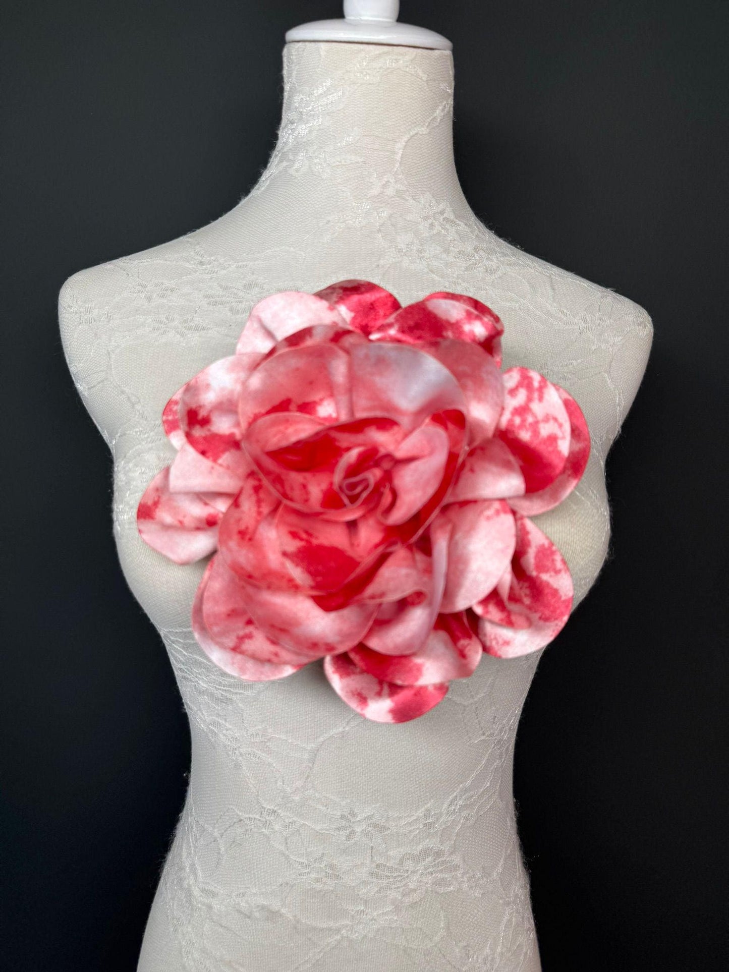 Large 3D Corsage Flower, Luxurious Satin Fabric, 17 Colours, 20cm, 8” Wide, Pin on, Bridal, Dress, Hair, Wedding, Race Day, Mixed colours
