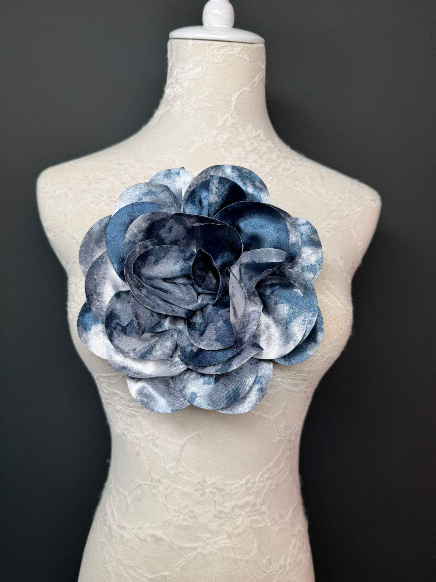 Large 3D Corsage Flower, Luxurious Satin Fabric, 17 Colours, 20cm, 8” Wide, Pin on, Bridal, Dress, Hair, Wedding, Race Day, Mixed colours