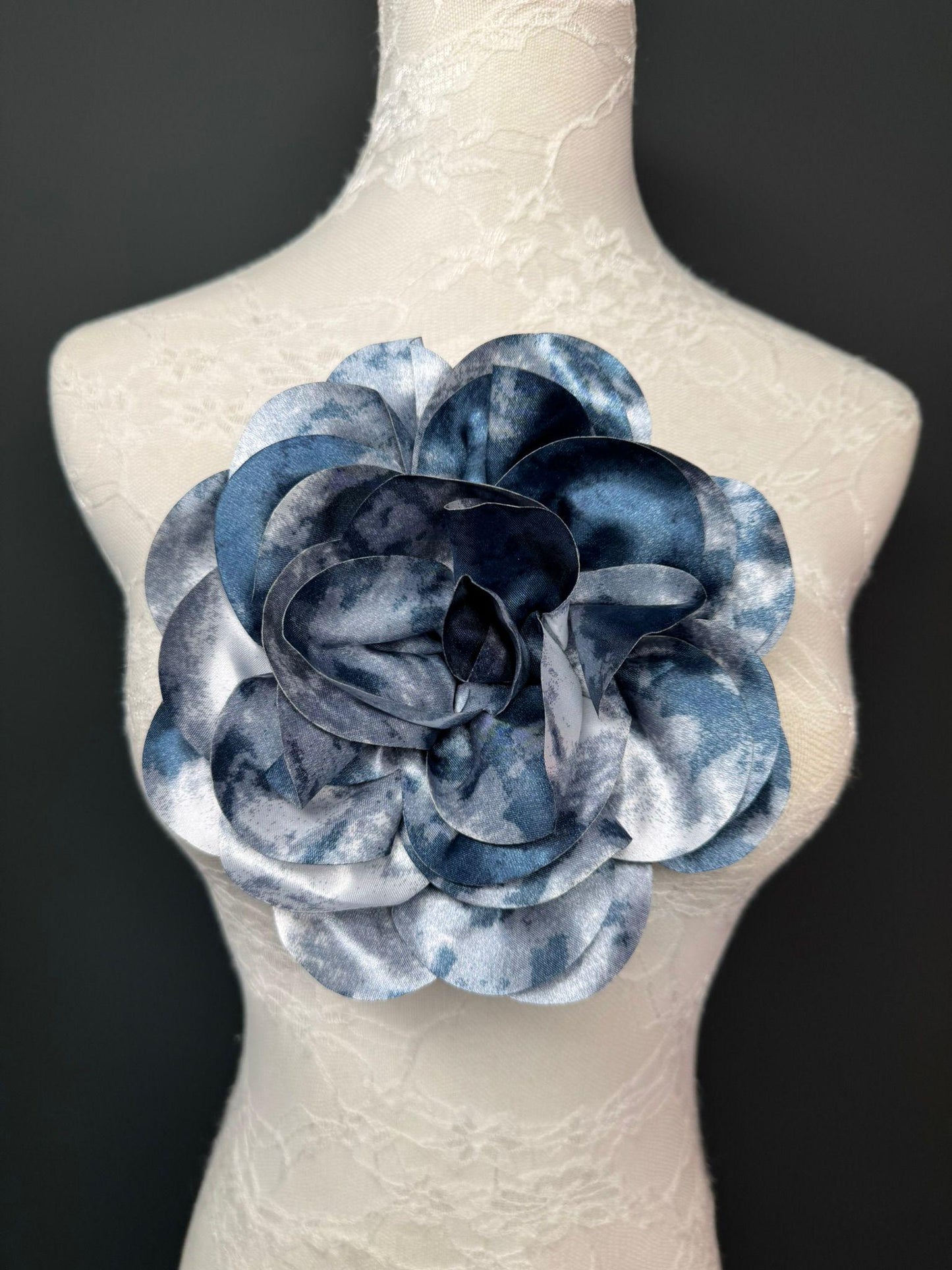 Large 3D Corsage Flower, Luxurious Satin Fabric, 17 Colours, 20cm, 8” Wide, Pin on, Bridal, Dress, Hair, Wedding, Race Day, Mixed colours