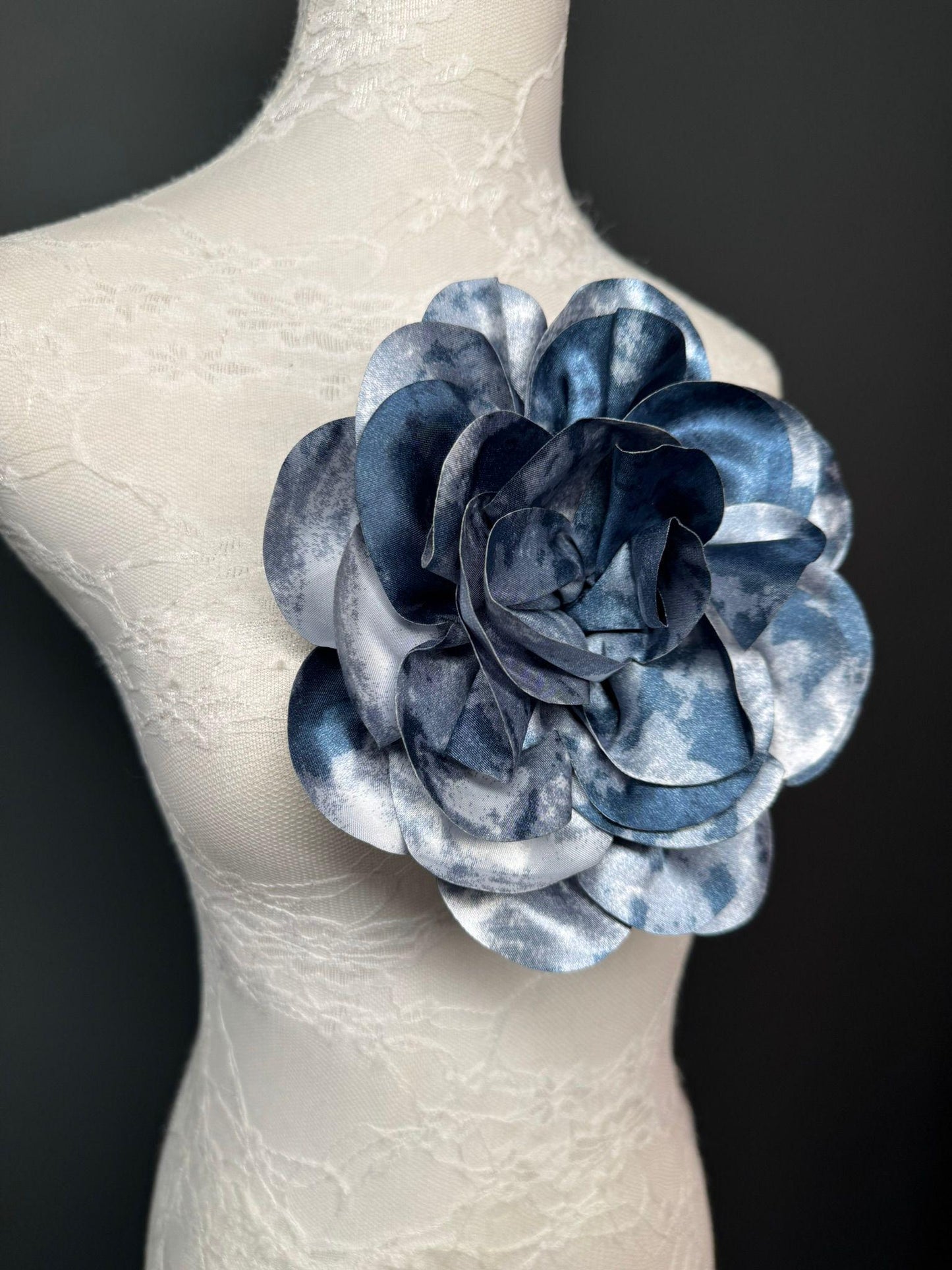 Large 3D Corsage Flower, Luxurious Satin Fabric, 17 Colours, 20cm, 8” Wide, Pin on, Bridal, Dress, Hair, Wedding, Race Day, Mixed colours