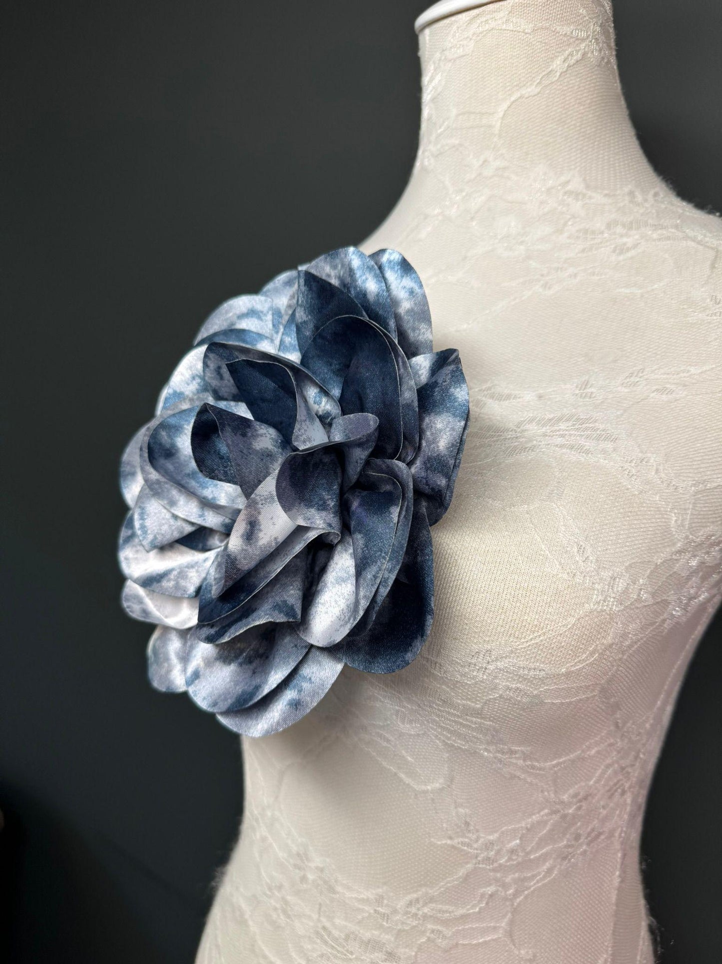 Large 3D Corsage Flower, Luxurious Satin Fabric, 17 Colours, 20cm, 8” Wide, Pin on, Bridal, Dress, Hair, Wedding, Race Day, Mixed colours