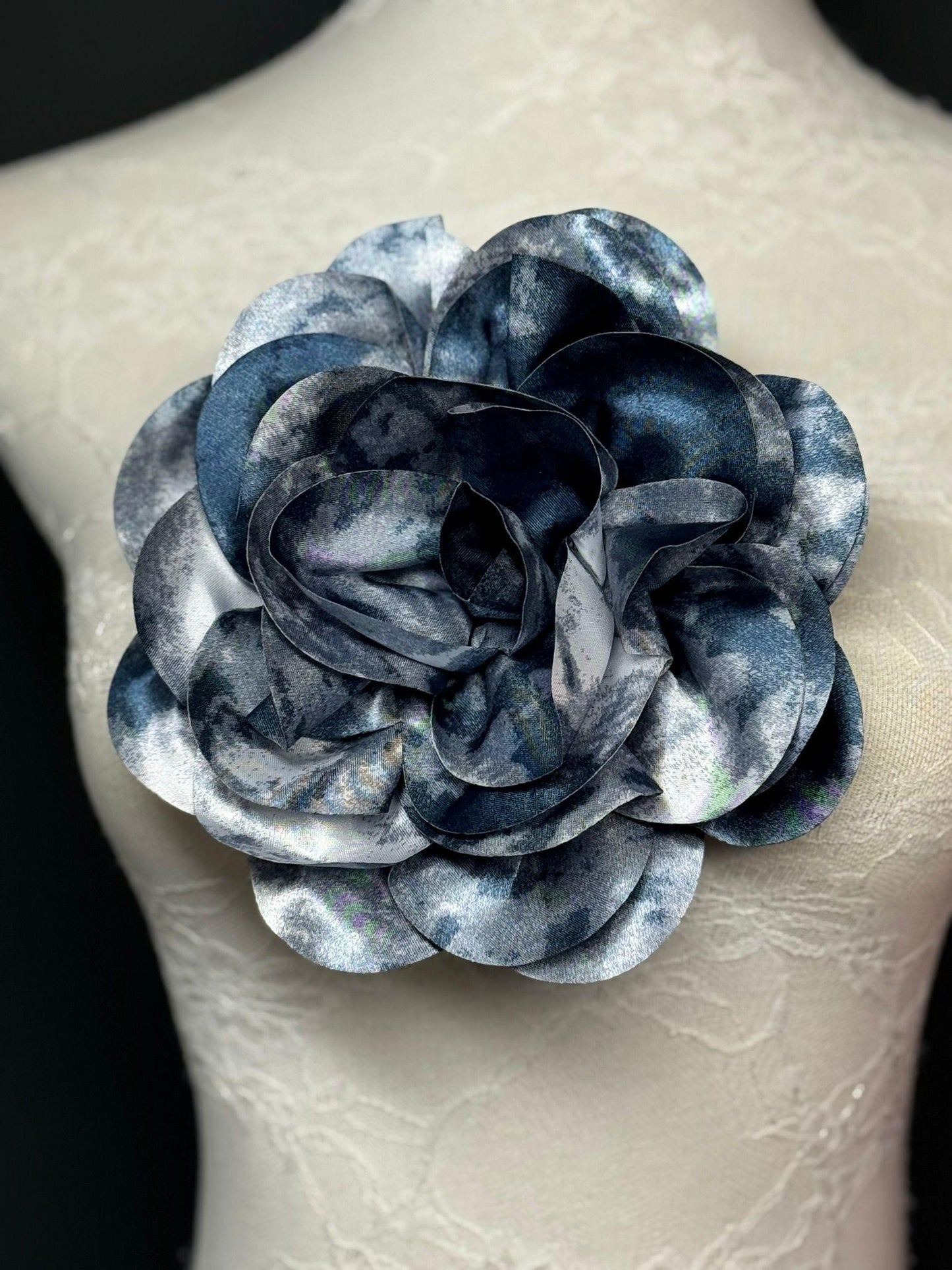 Large 3D Corsage Flower, Luxurious Satin Fabric, 17 Colours, 20cm, 8” Wide, Pin on, Bridal, Dress, Hair, Wedding, Race Day, Mixed colours