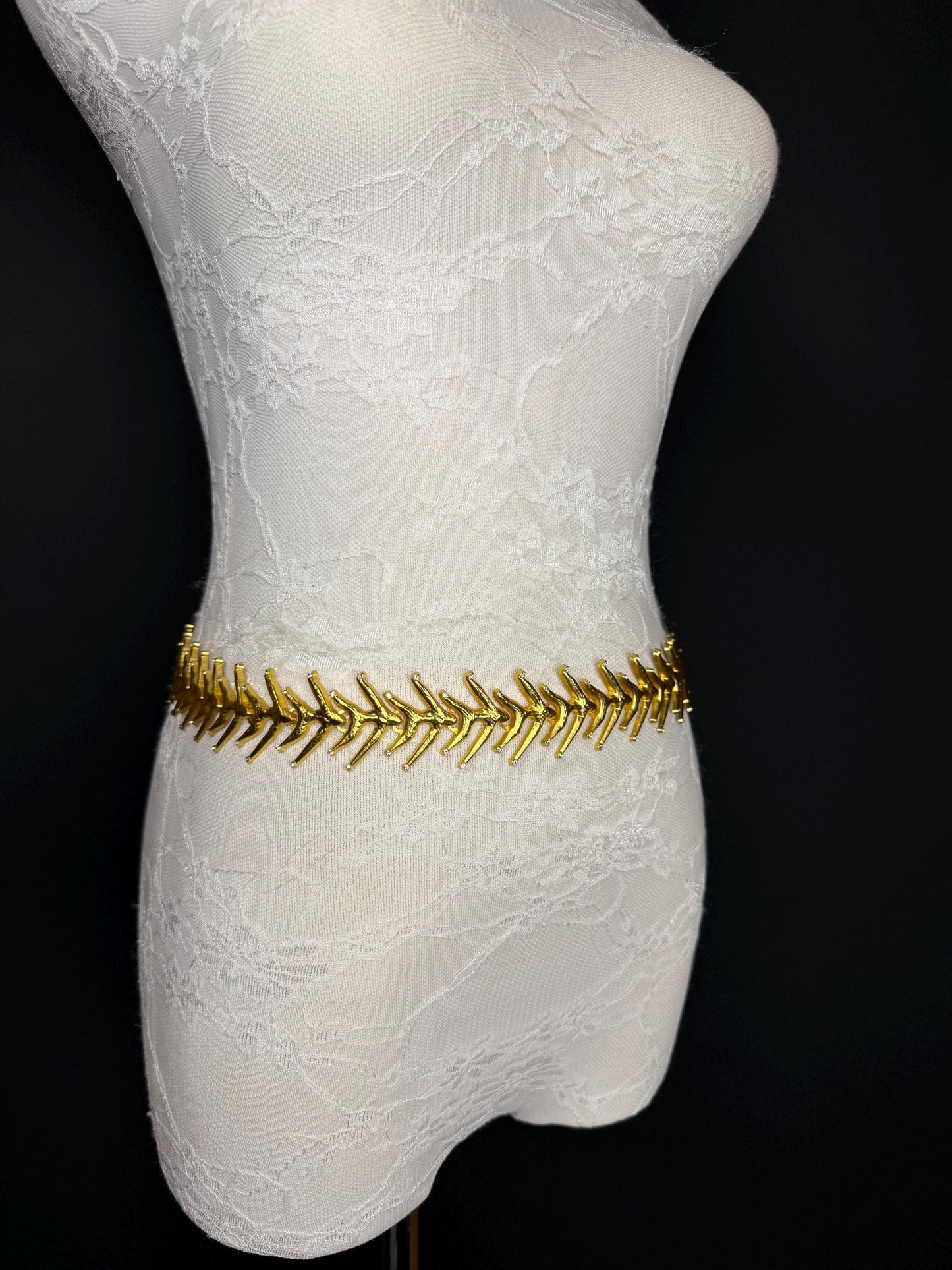 X-long Rhinestone Belt, Gold Metal Belt, Teen Sizes, Size 18”-60”, Fan Design, Fan Collection, Fashion Accessory, Gift, Elegant, Dress Belt