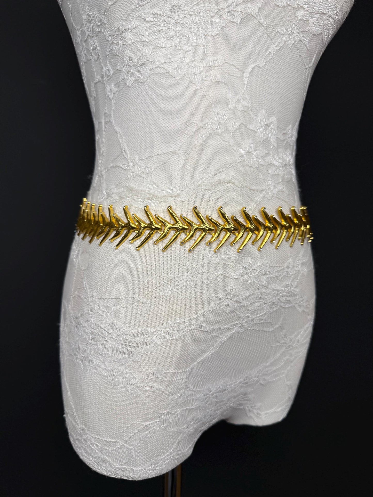 X-long Rhinestone Belt, Gold Metal Belt, Teen Sizes, Size 18”-60”, Fan Design, Fan Collection, Fashion Accessory, Gift, Elegant, Dress Belt