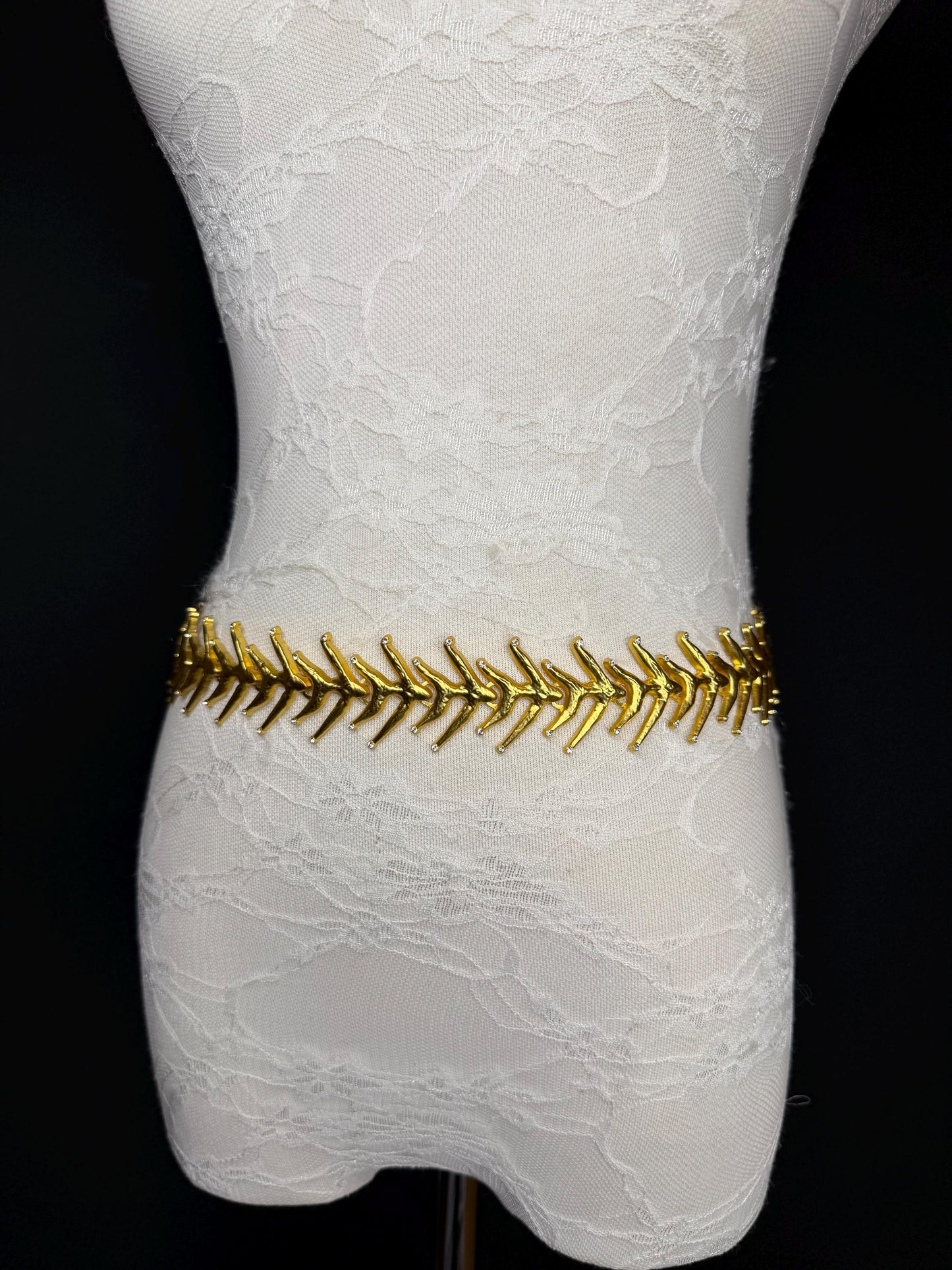 X-long Rhinestone Belt, Gold Metal Belt, Teen Sizes, Size 18”-60”, Fan Design, Fan Collection, Fashion Accessory, Gift, Elegant, Dress Belt