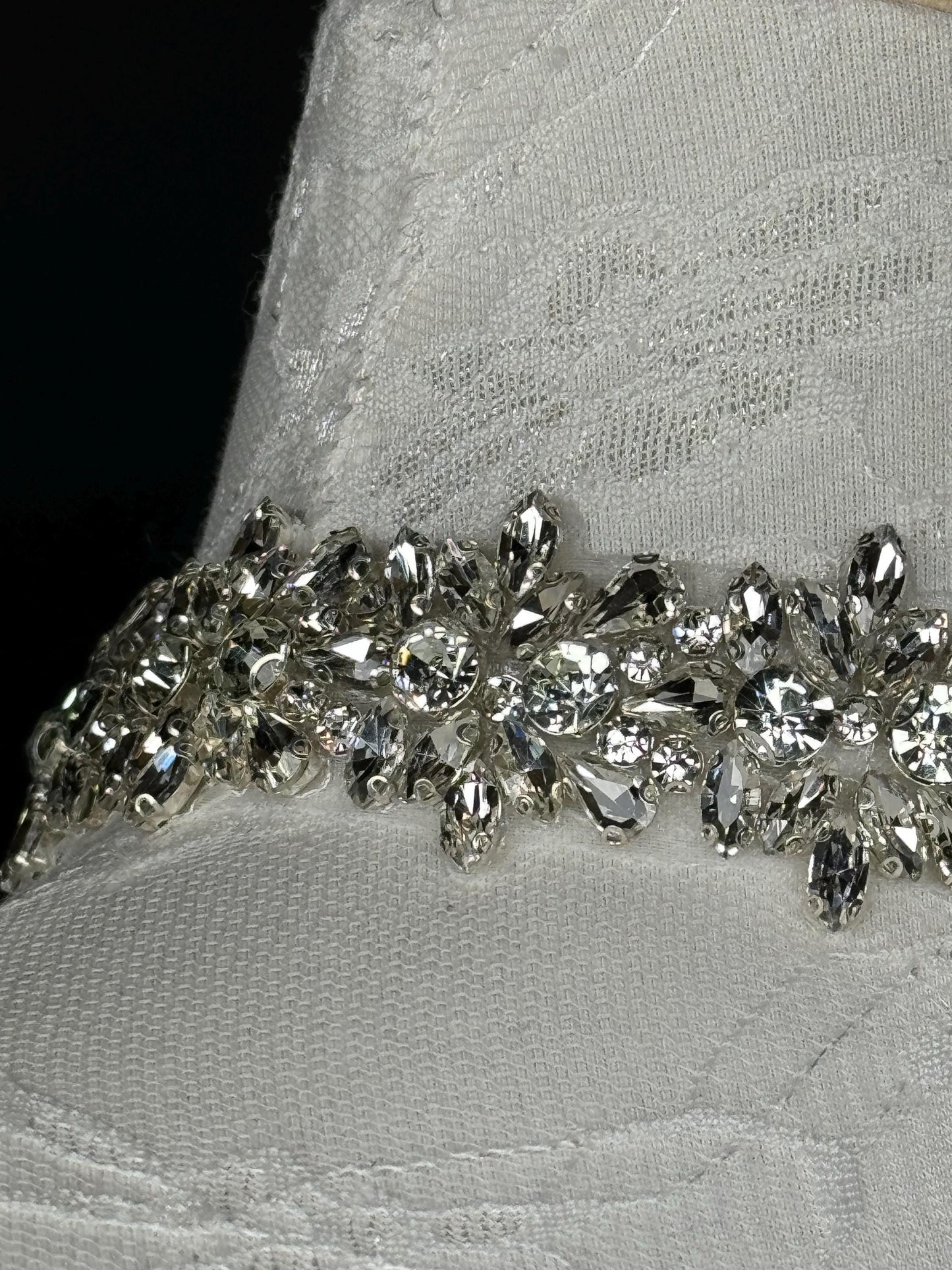 Jeweled Choker Necklace, Bridal Wedding Rhinestone Choker, Handmade Classic FAN Design